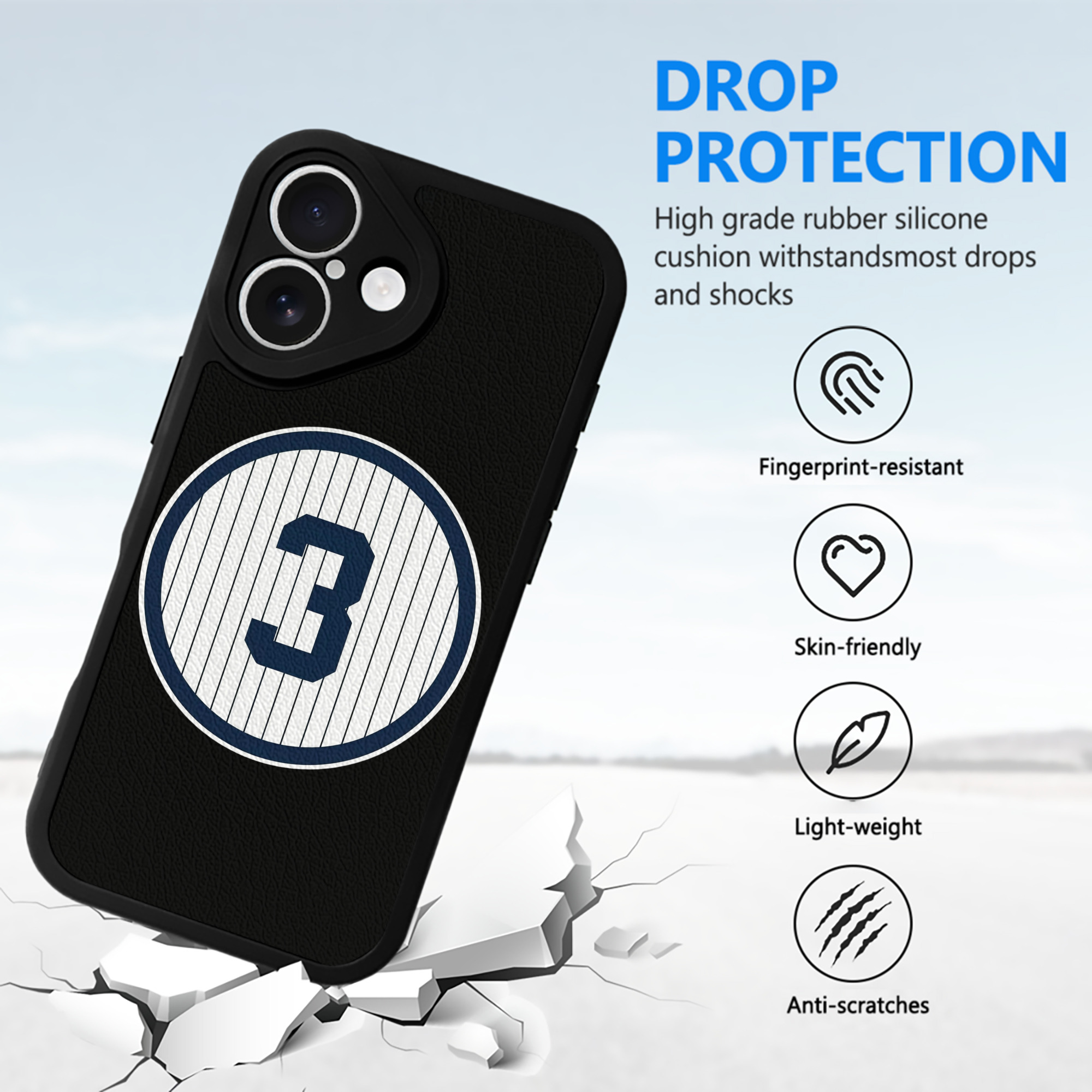  IPhone 16 Silicone Leather Case – UV Print, Lambskin Texture – Perfect Fit, Wireless Charging Compatible, Scratch Resistant, Precise Cutouts – Stylish Protection For IPhone 16