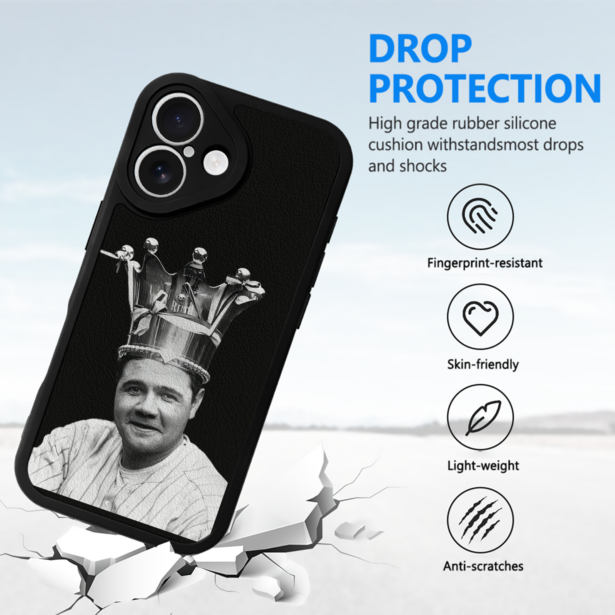  IPhone 16 Silicone Leather Case – UV Print, Lambskin Texture – Perfect Fit, Wireless Charging Compatible, Scratch Resistant, Precise Cutouts – Stylish Protection For IPhone 16