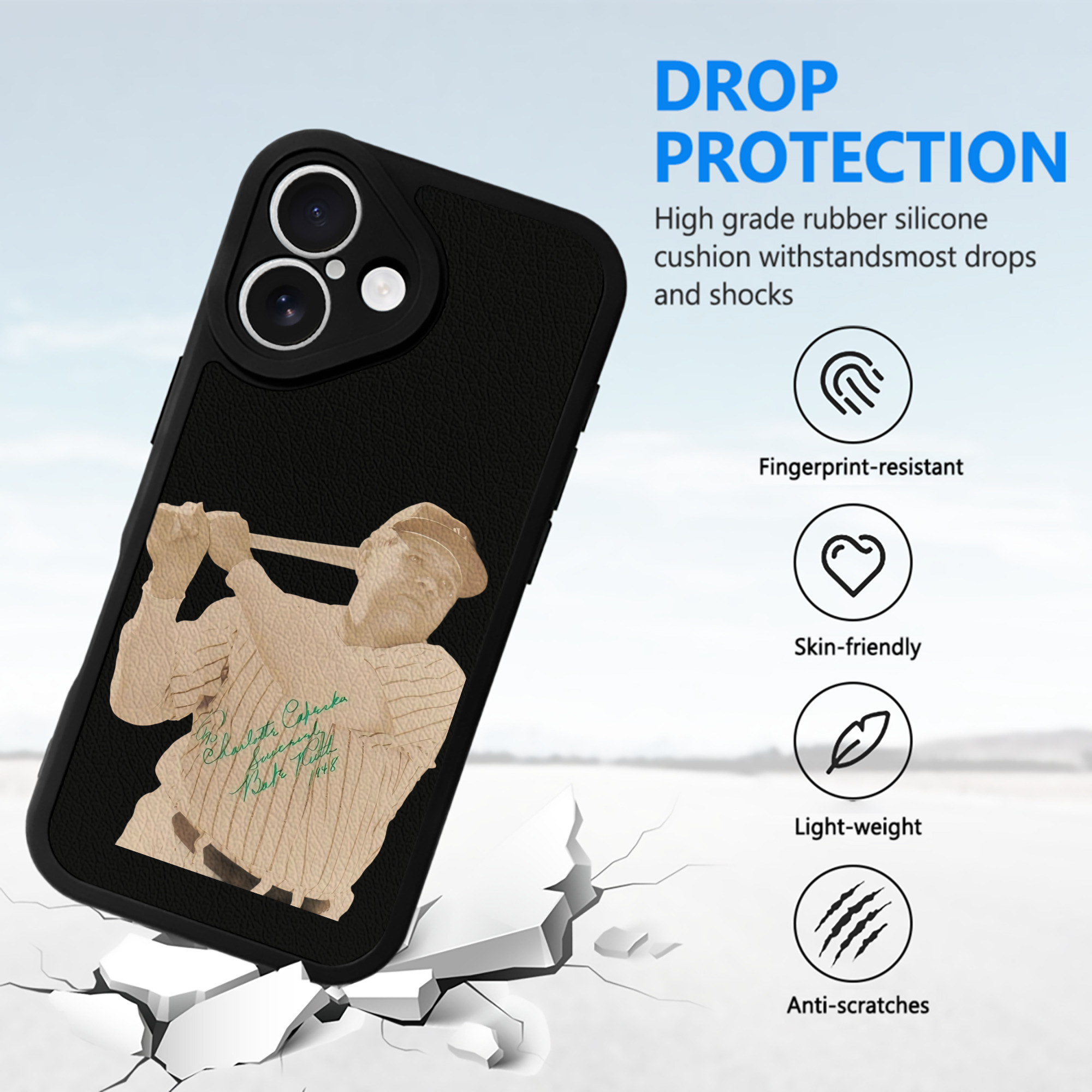  IPhone 16 Silicone Leather Case – UV Print, Lambskin Texture – Perfect Fit, Wireless Charging Compatible, Scratch Resistant, Precise Cutouts – Stylish Protection For IPhone 16