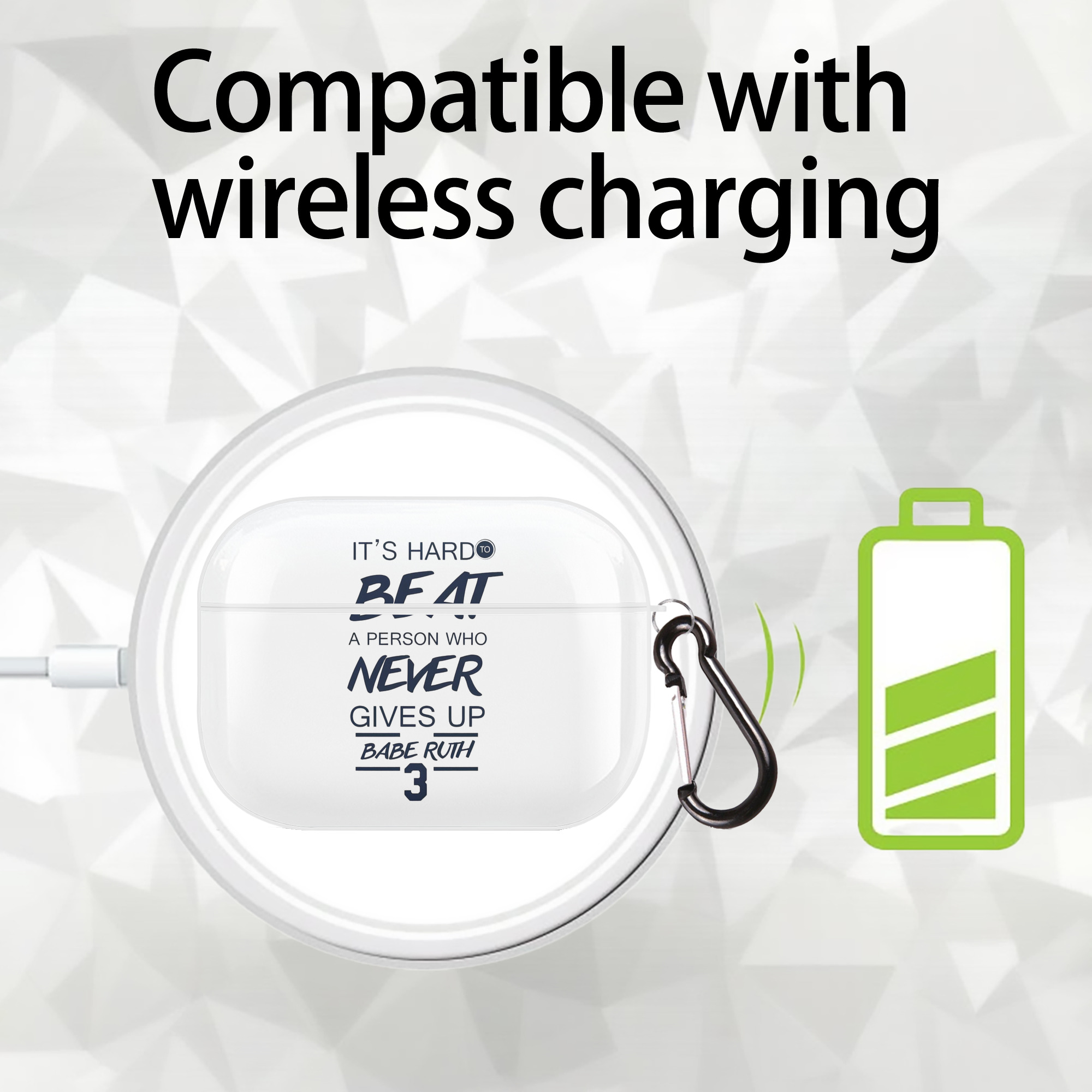  AirPods Pro Hard Case White With Keychain, Durable Flexible PC, Precise Cutouts, Anti-Fingerprint, Yellowing & Scratch Resistant, Full Protection, Washable