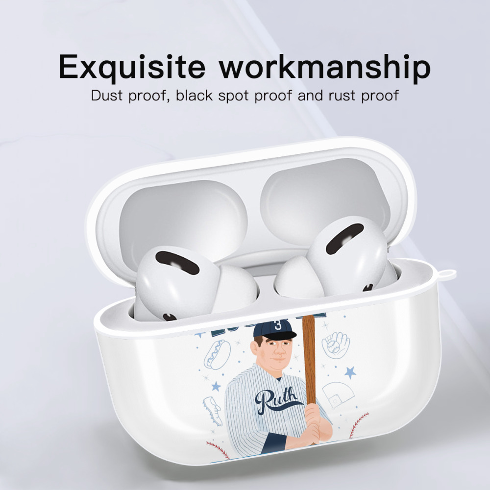  AirPods Pro Hard Case White With Keychain, Durable Flexible PC, Precise Cutouts, Anti-Fingerprint, Yellowing & Scratch Resistant, Full Protection, Washable