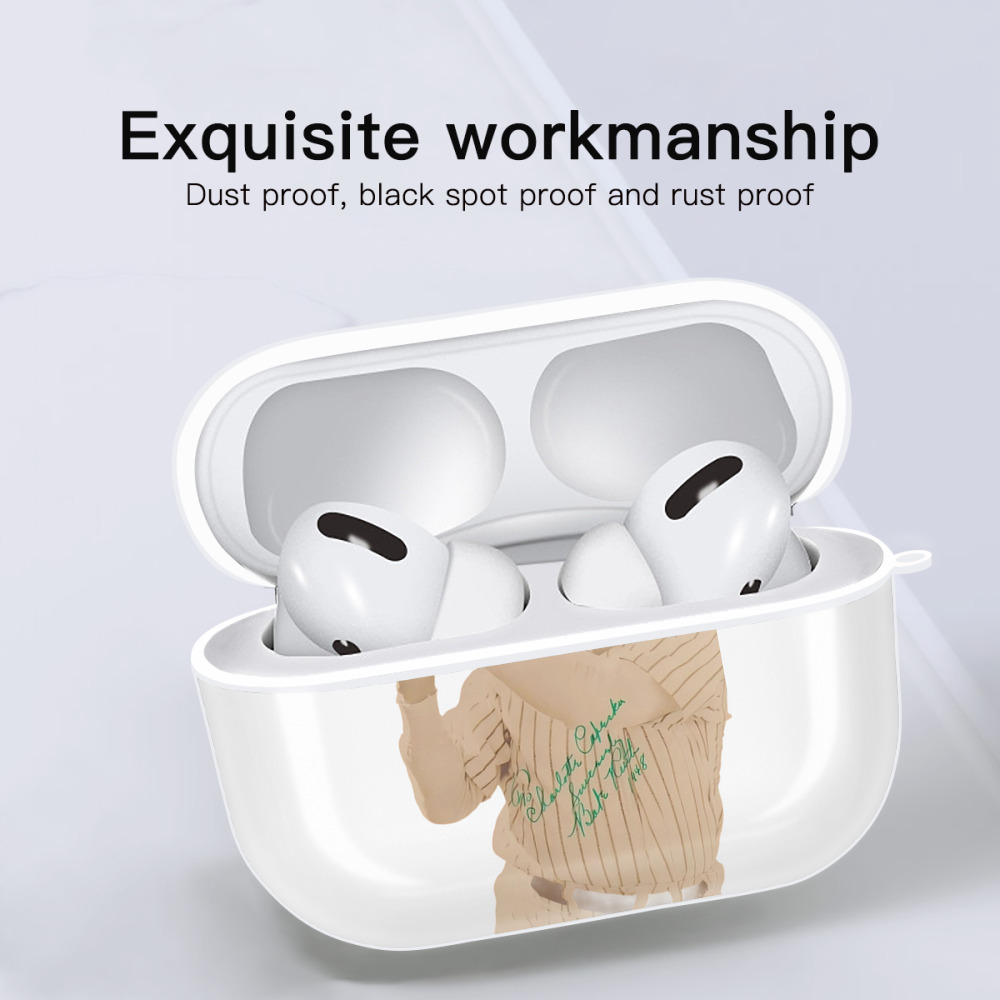  AirPods Pro Hard Case White With Keychain, Durable Flexible PC, Precise Cutouts, Anti-Fingerprint, Yellowing & Scratch Resistant, Full Protection, Washable