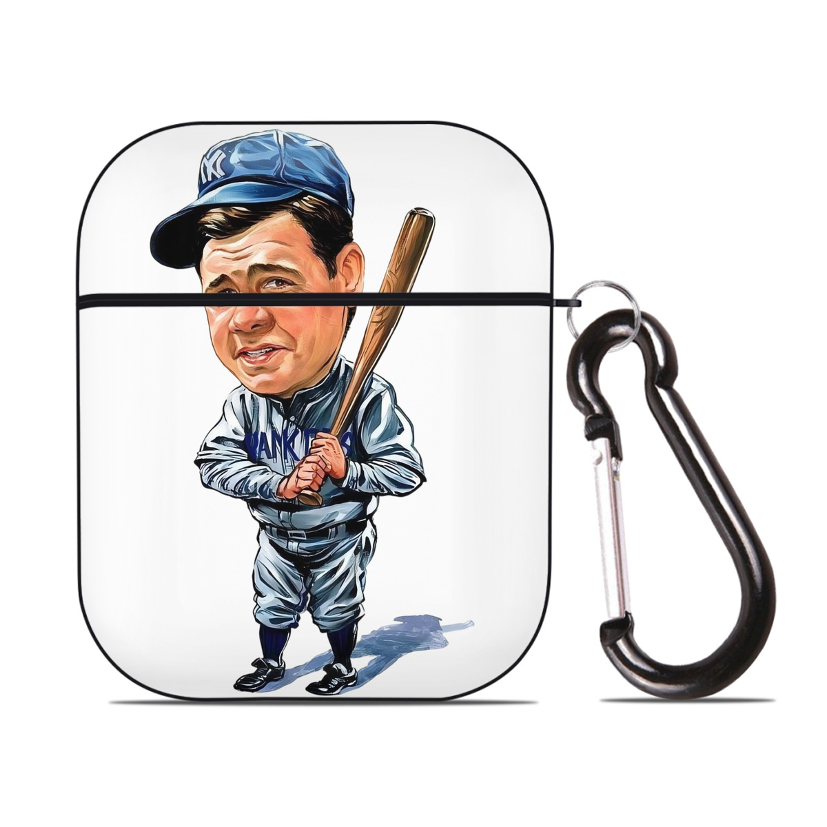 Babe Ruth 14 AirPods 2 Case Hard Shell Black, Flexible PC Material, Precise Cutouts, Full Protection, Anti-Fingerprint, Washable, Includes Keychain – Durable & Slim Design