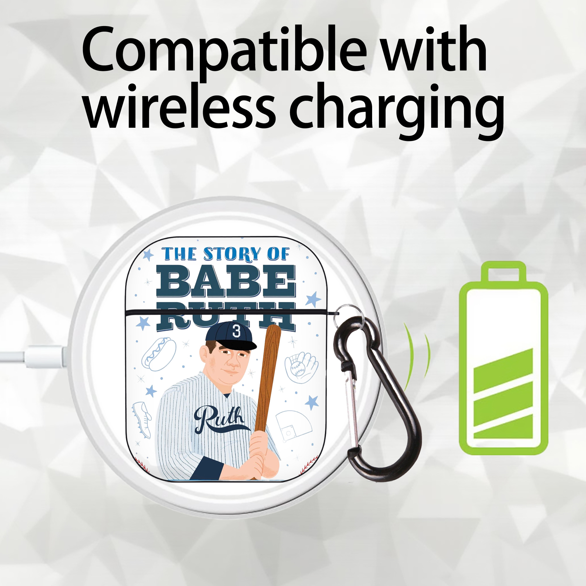  AirPods 2 Case Hard Shell Black, Flexible PC Material, Precise Cutouts, Full Protection, Anti-Fingerprint, Washable, Includes Keychain – Durable & Slim Design