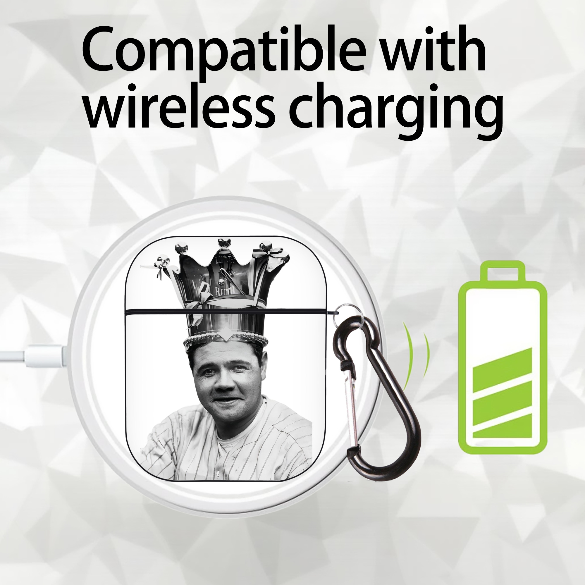  AirPods 2 Case Hard Shell Black, Flexible PC Material, Precise Cutouts, Full Protection, Anti-Fingerprint, Washable, Includes Keychain – Durable & Slim Design