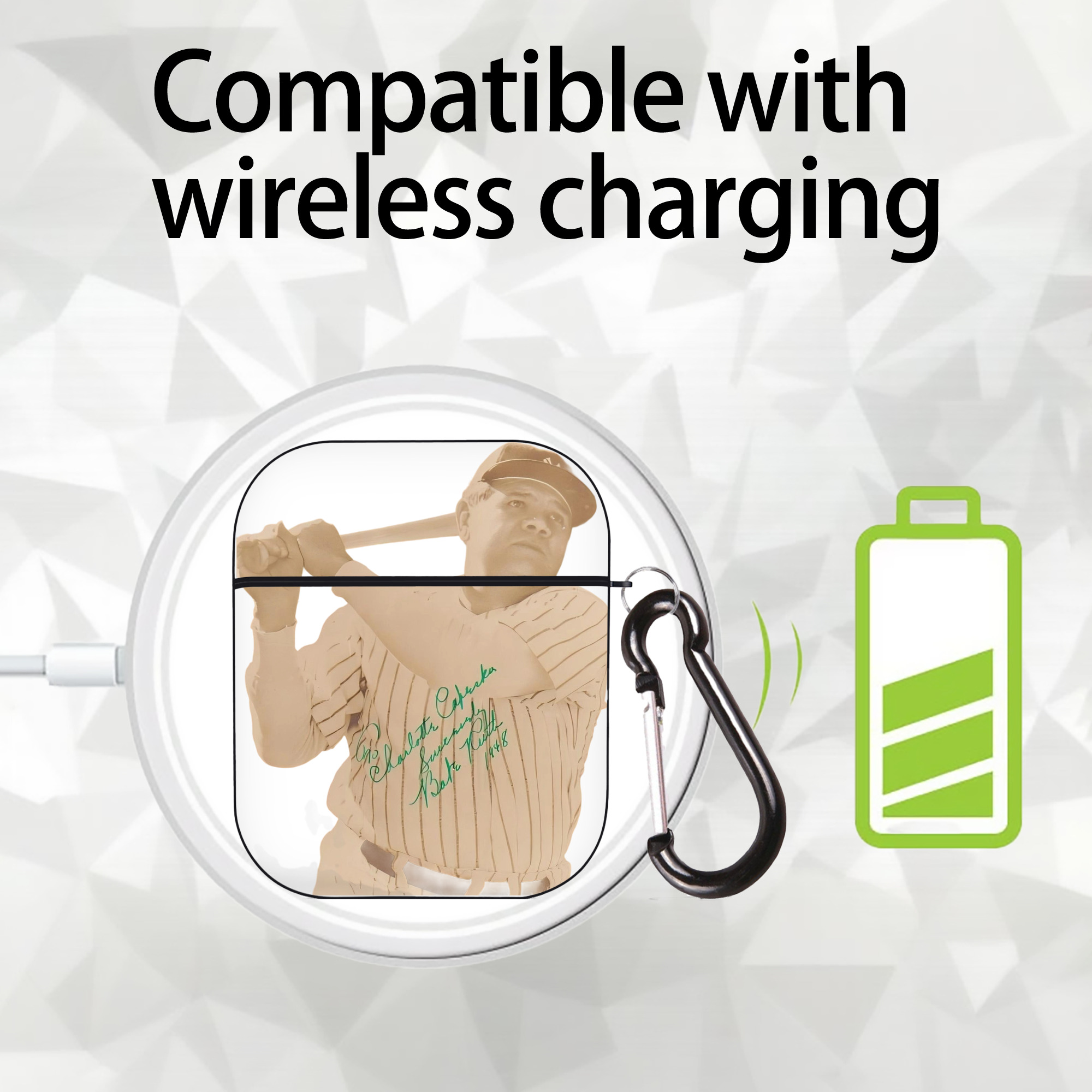  AirPods 2 Case Hard Shell Black, Flexible PC Material, Precise Cutouts, Full Protection, Anti-Fingerprint, Washable, Includes Keychain – Durable & Slim Design