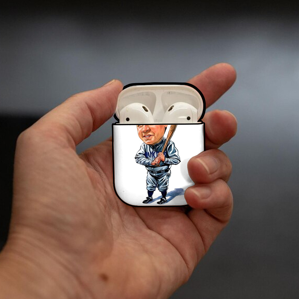 Babe Ruth 14 AirPods 2 Case Hard Shell Black, Flexible PC Material, Precise Cutouts, Full Protection, Anti-Fingerprint, Washable, Includes Keychain – Durable & Slim Design