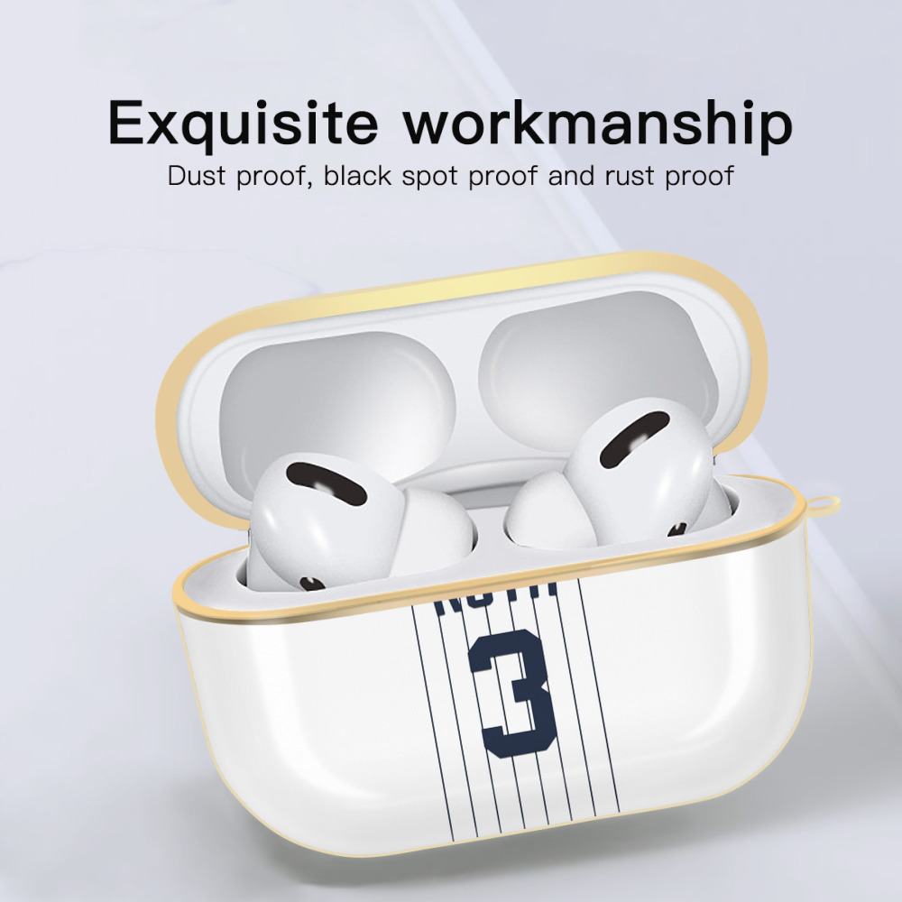  Luxury Gold AirPods Pro Case With Keychain, Flexible PC Material, Full Protection, Precise Cutouts, Anti-Fingerprint, Washable, Durable Design