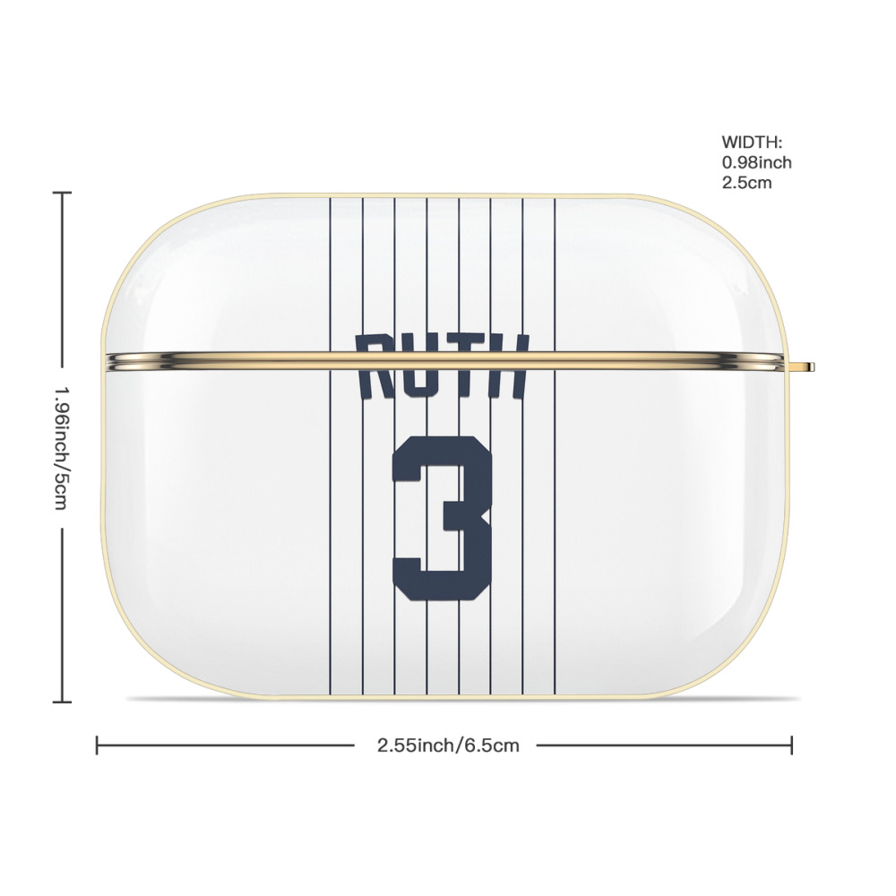  Luxury Gold AirPods Pro Case With Keychain, Flexible PC Material, Full Protection, Precise Cutouts, Anti-Fingerprint, Washable, Durable Design