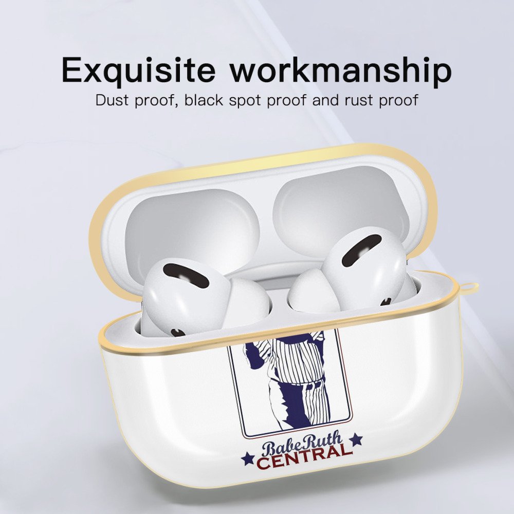  Luxury Gold AirPods Pro Case With Keychain, Flexible PC Material, Full Protection, Precise Cutouts, Anti-Fingerprint, Washable, Durable Design