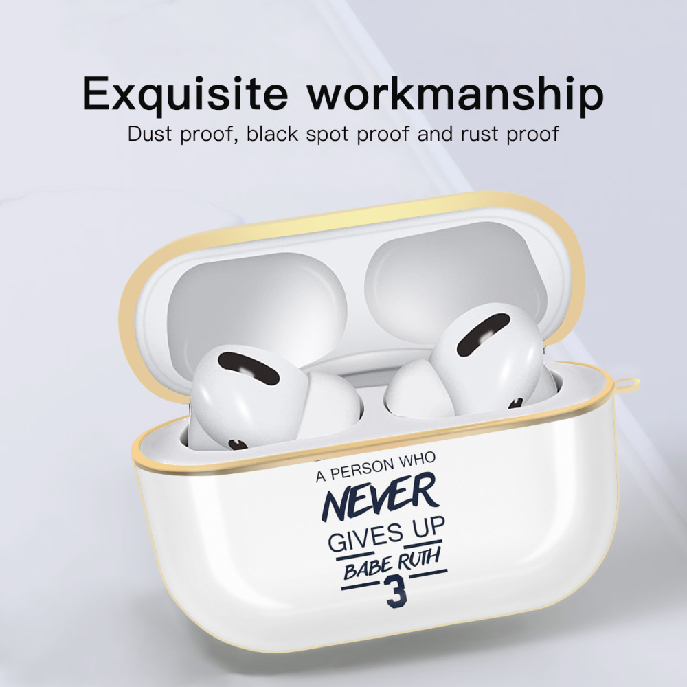  Luxury Gold AirPods Pro Case With Keychain, Flexible PC Material, Full Protection, Precise Cutouts, Anti-Fingerprint, Washable, Durable Design