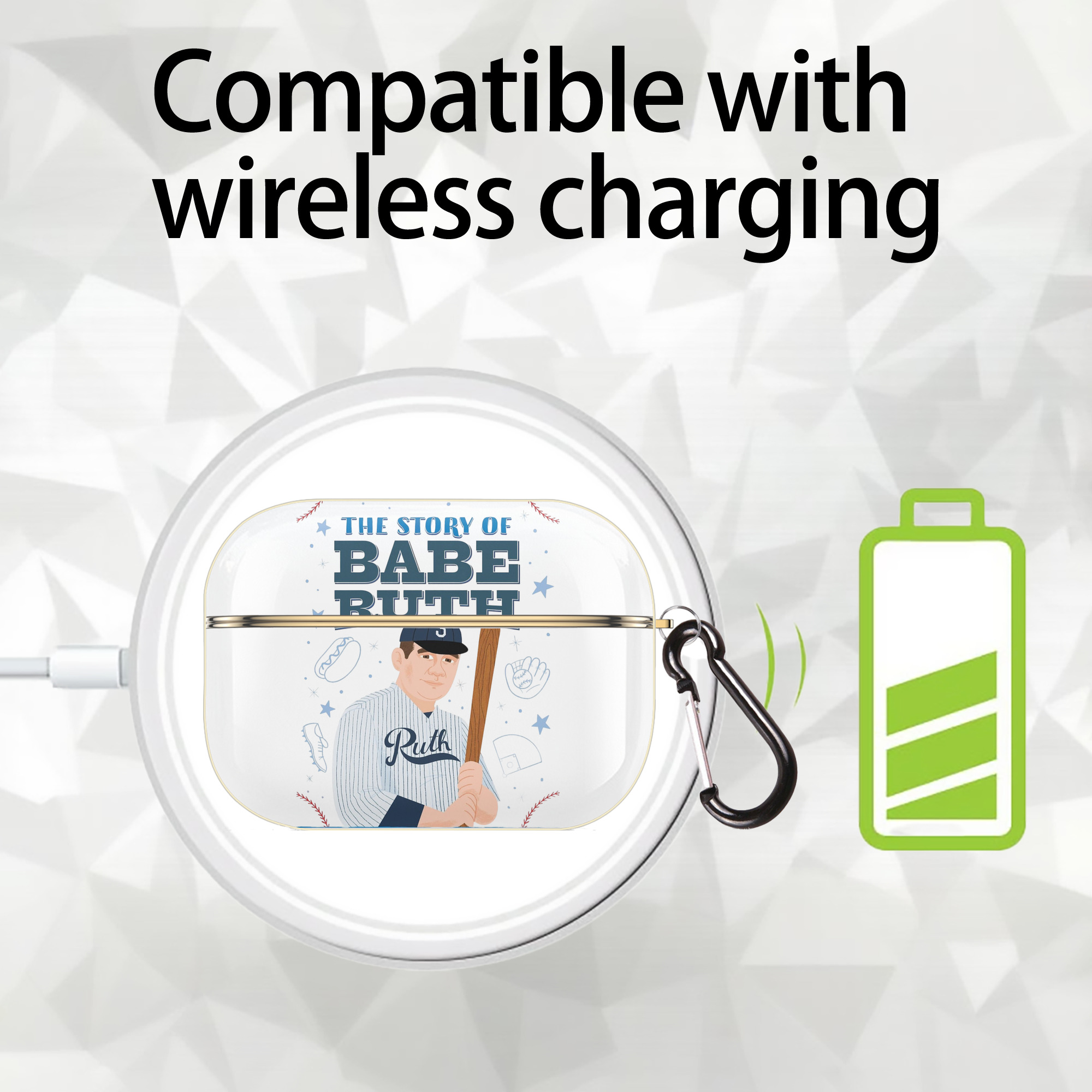  Luxury Gold AirPods Pro Case With Keychain, Flexible PC Material, Full Protection, Precise Cutouts, Anti-Fingerprint, Washable, Durable Design