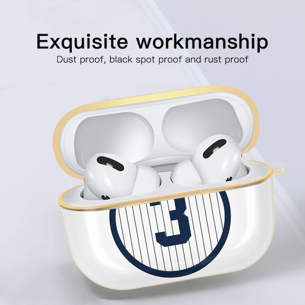  Luxury Gold AirPods Pro Case With Keychain, Flexible PC Material, Full Protection, Precise Cutouts, Anti-Fingerprint, Washable, Durable Design