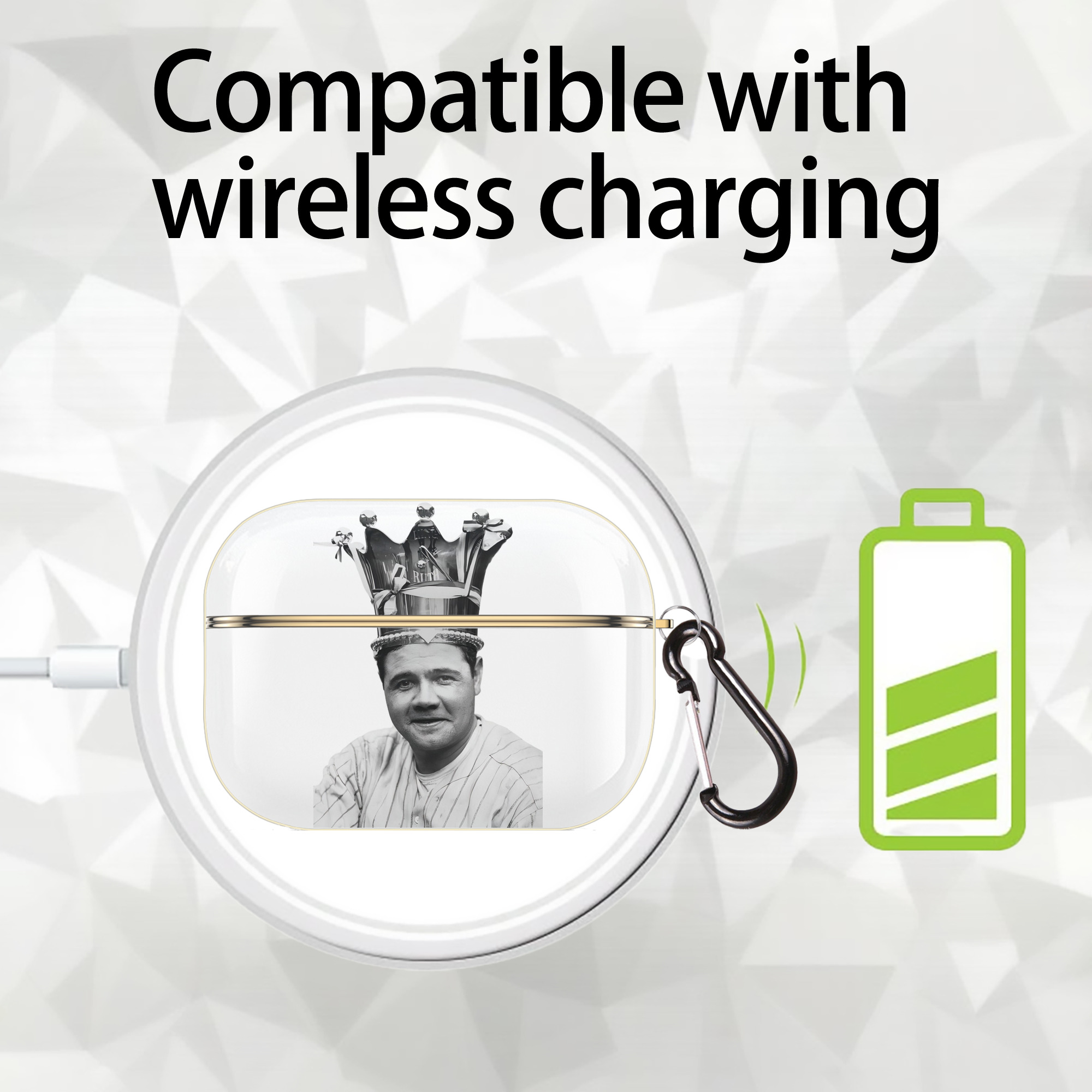  Luxury Gold AirPods Pro Case With Keychain, Flexible PC Material, Full Protection, Precise Cutouts, Anti-Fingerprint, Washable, Durable Design