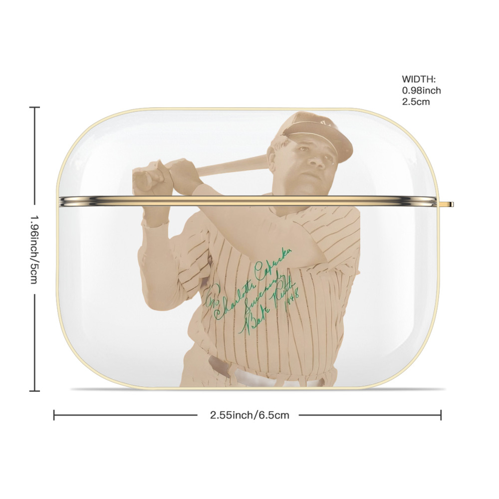  Luxury Gold AirPods Pro Case With Keychain, Flexible PC Material, Full Protection, Precise Cutouts, Anti-Fingerprint, Washable, Durable Design