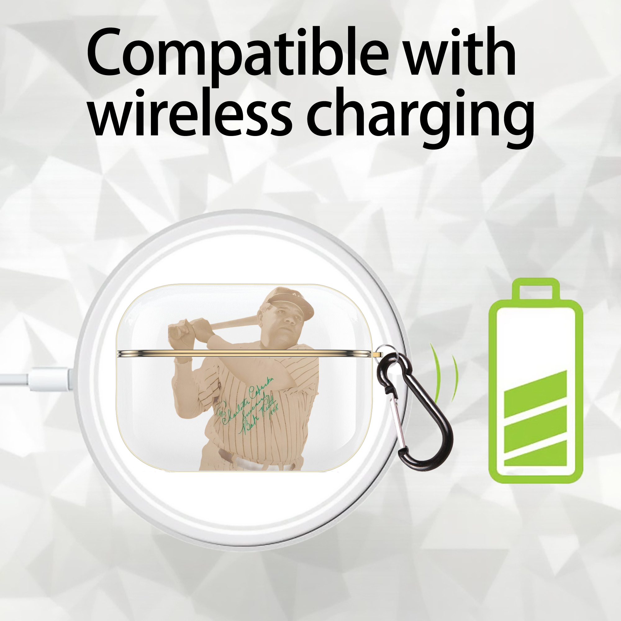  Luxury Gold AirPods Pro Case With Keychain, Flexible PC Material, Full Protection, Precise Cutouts, Anti-Fingerprint, Washable, Durable Design