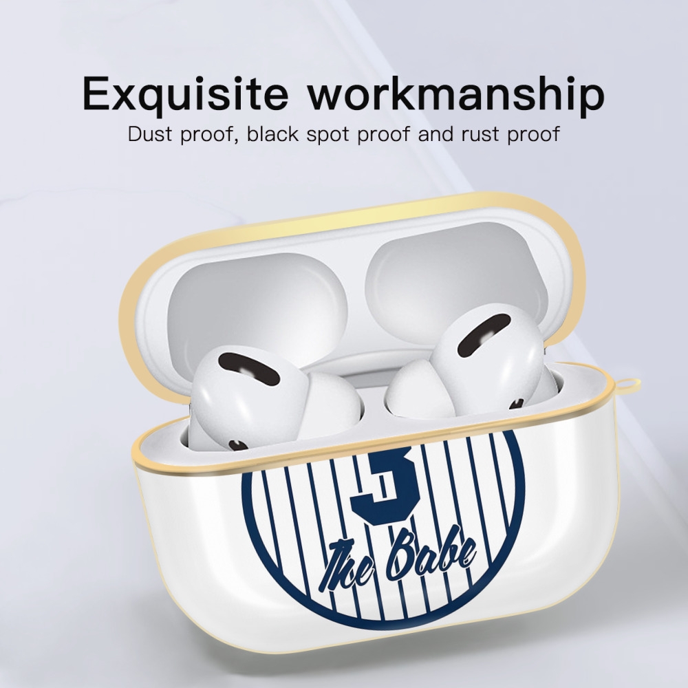  Luxury Gold AirPods Pro Case With Keychain, Flexible PC Material, Full Protection, Precise Cutouts, Anti-Fingerprint, Washable, Durable Design