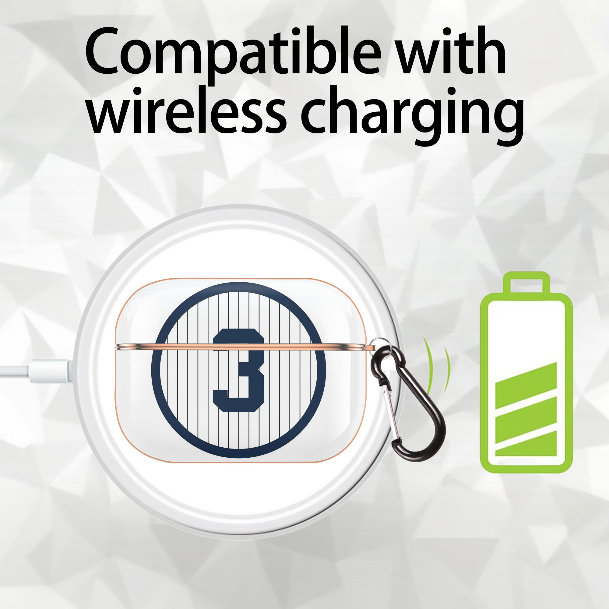  AirPods Pro Protective Case Rose Gold, Flexible PC Material, Precise Fit, Anti-Slip Cover, Full Protection, Fingerprint Resistant, Washable With Keychain