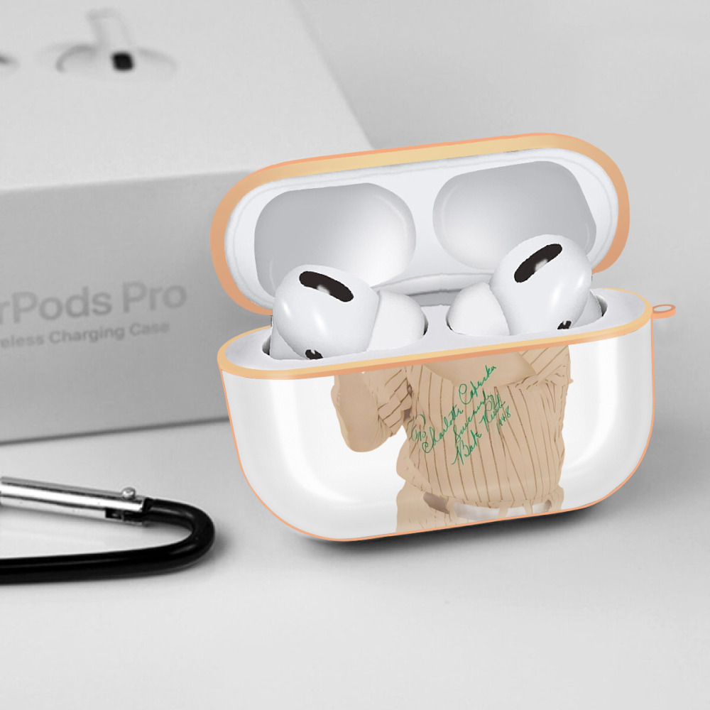  AirPods Pro Protective Case Rose Gold, Flexible PC Material, Precise Fit, Anti-Slip Cover, Full Protection, Fingerprint Resistant, Washable With Keychain