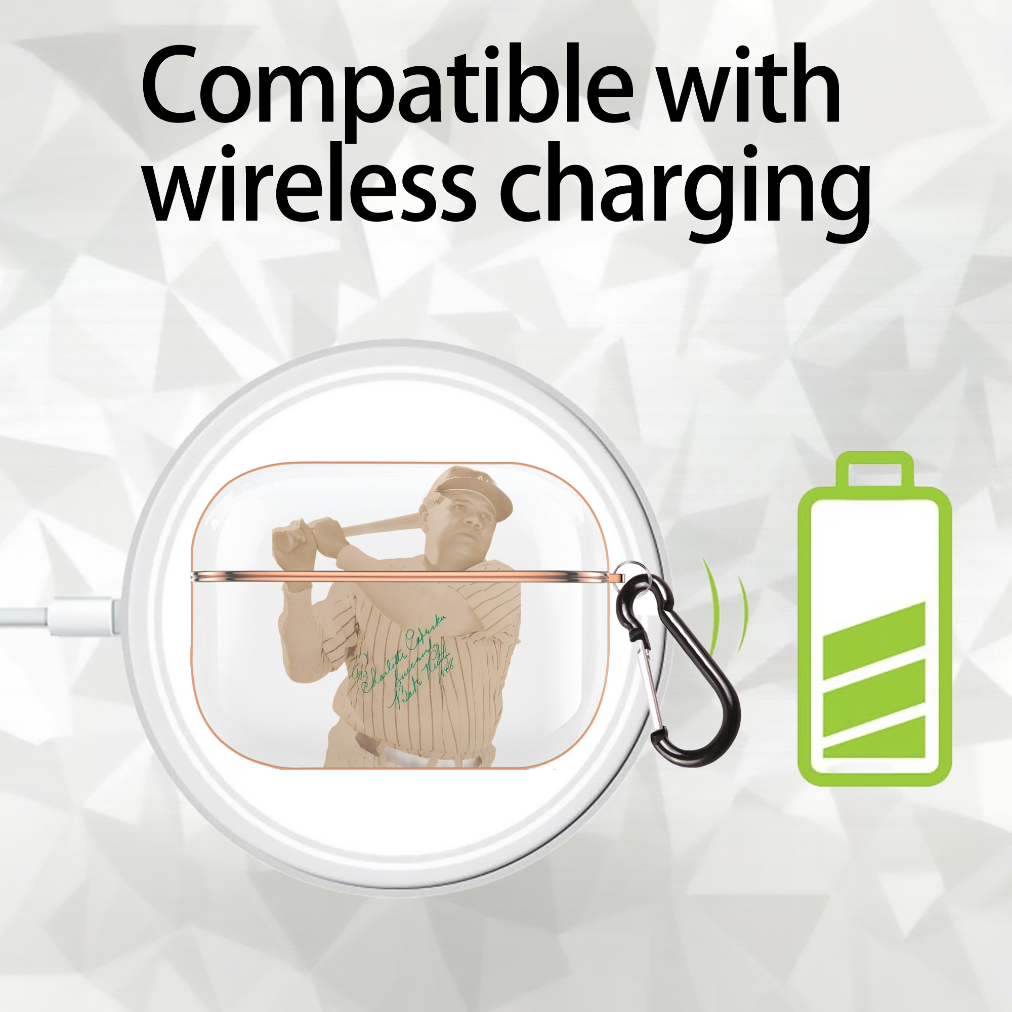  AirPods Pro Protective Case Rose Gold, Flexible PC Material, Precise Fit, Anti-Slip Cover, Full Protection, Fingerprint Resistant, Washable With Keychain