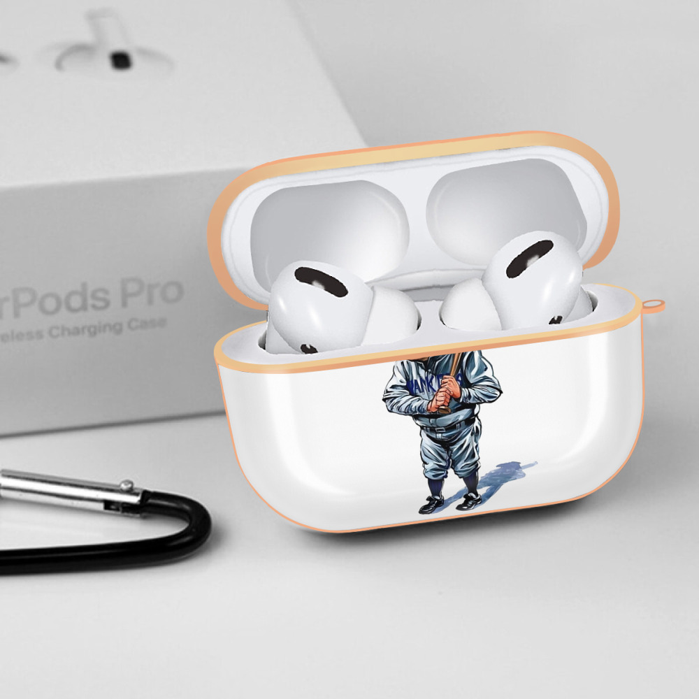 Babe Ruth 14 AirPods Pro Protective Case Rose Gold, Flexible PC Material, Precise Fit, Anti-Slip Cover, Full Protection, Fingerprint Resistant, Washable With Keychain