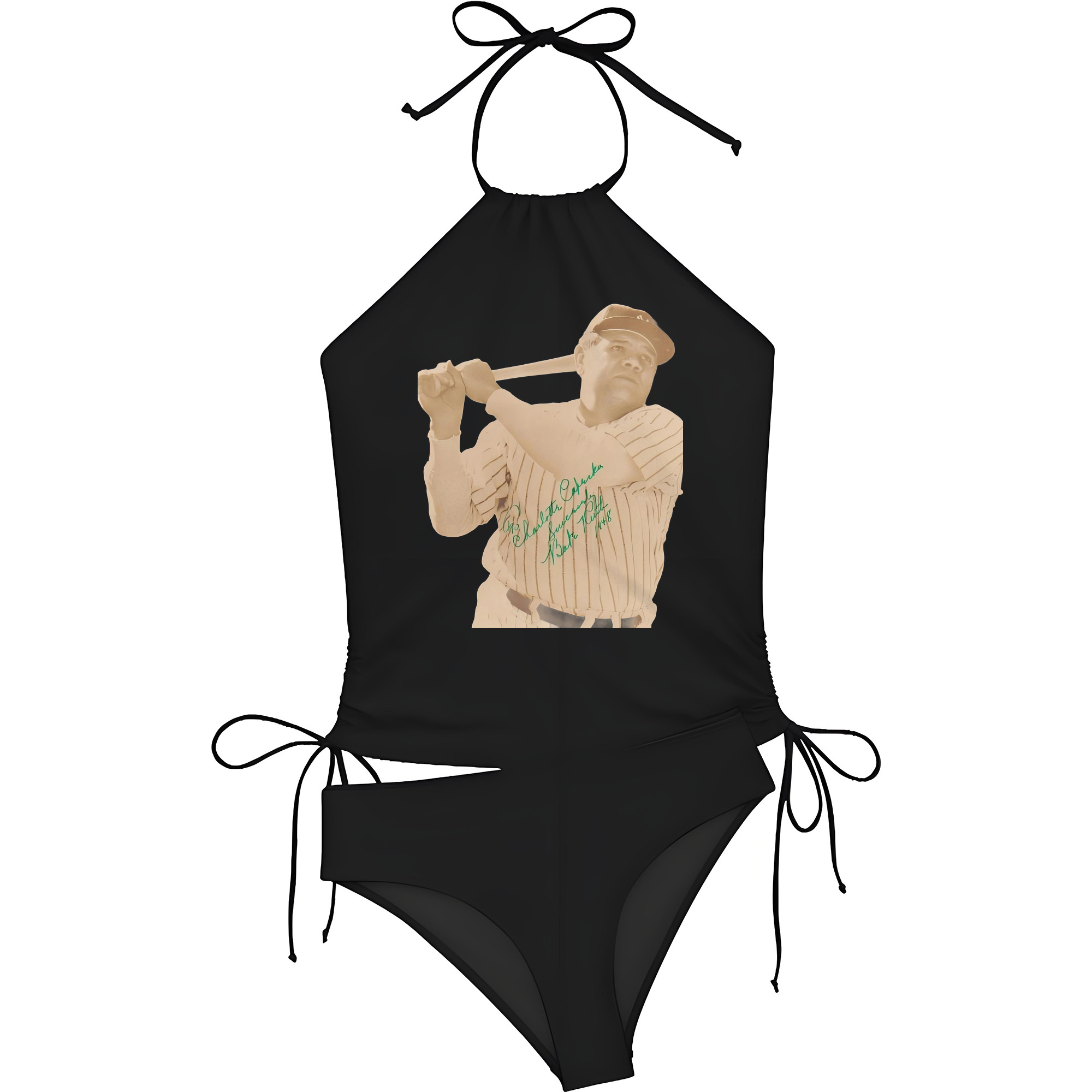  Women's Heat Transfer Printed Two-Piece Bikini Set – Sexy One-Shoulder Top & Triangle Bottom, Soft Nylon-Spandex, Perfect for Beach, Pool & Vacation