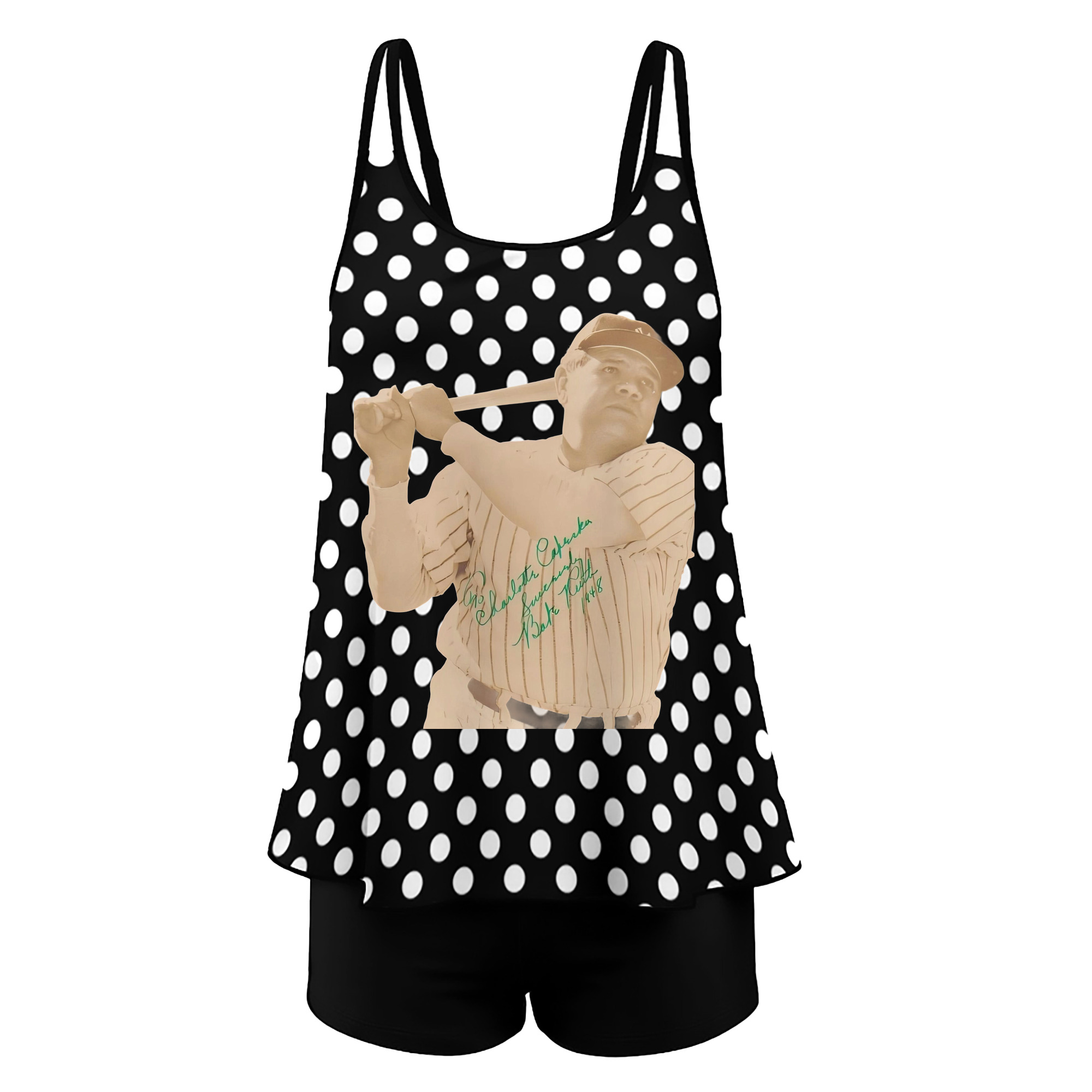  Women’s Heat Transfer Printed Two-Piece Swimsuit Set – Sexy Double Strap Bandeau Top & Boyshort Bottoms, Soft Nylon-Spandex, Perfect for Beach, Pool & Vacation