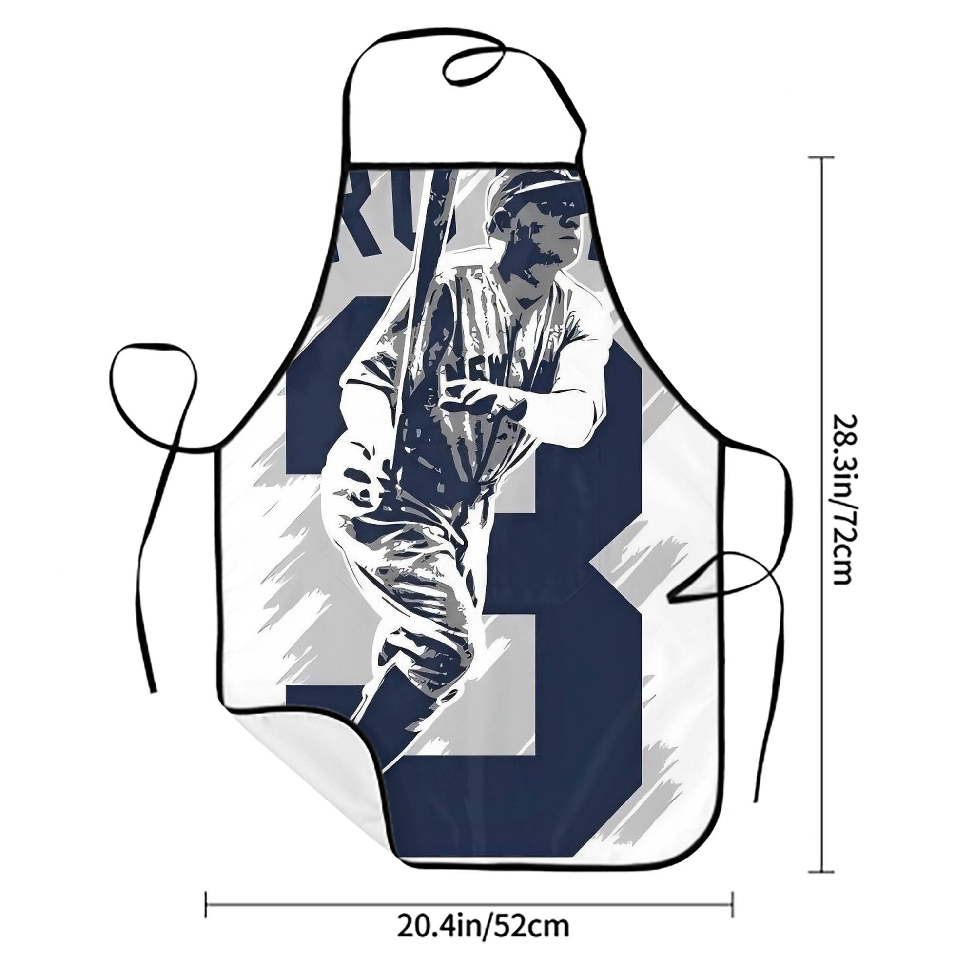 Babe Ruth 27 Stain-Resistant Polyester Apron With Pocket – Full Print, Waterproof, Anti-Wrinkle, Anti-Pilling – Ideal For Kitchen, BBQ, Restaurant, Salon & More