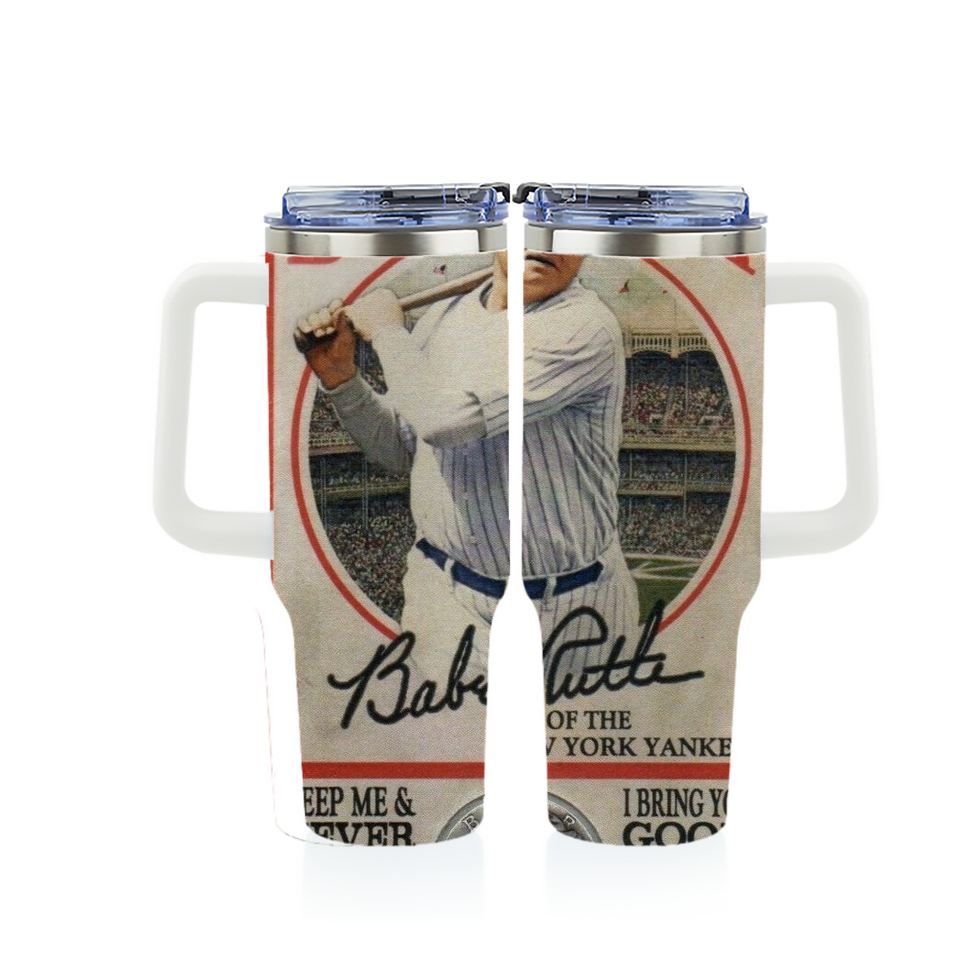 Babe Ruth 15 40oz Full Wrap Car Tumbler – Durable Stainless Steel Travel Mug With Vibrant UV Print – Double Wall Insulated, Fits Most Car Cup Holders