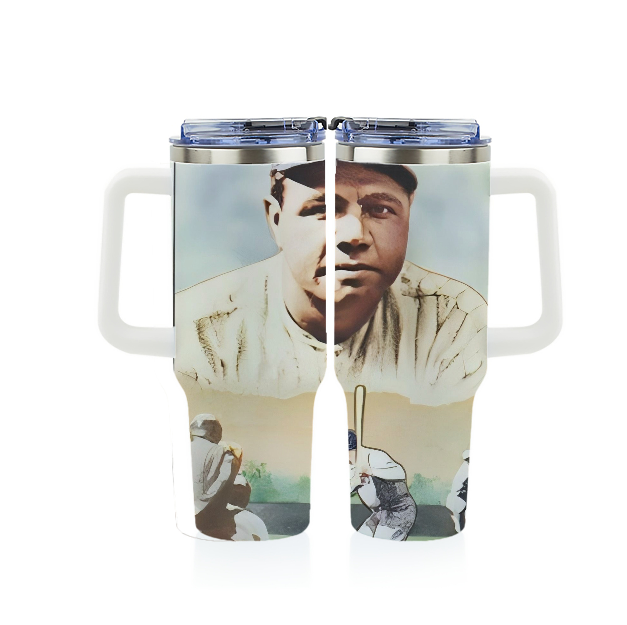 Babe Ruth 18 40oz Full Wrap Car Tumbler – Durable Stainless Steel Travel Mug With Vibrant UV Print – Double Wall Insulated, Fits Most Car Cup Holders