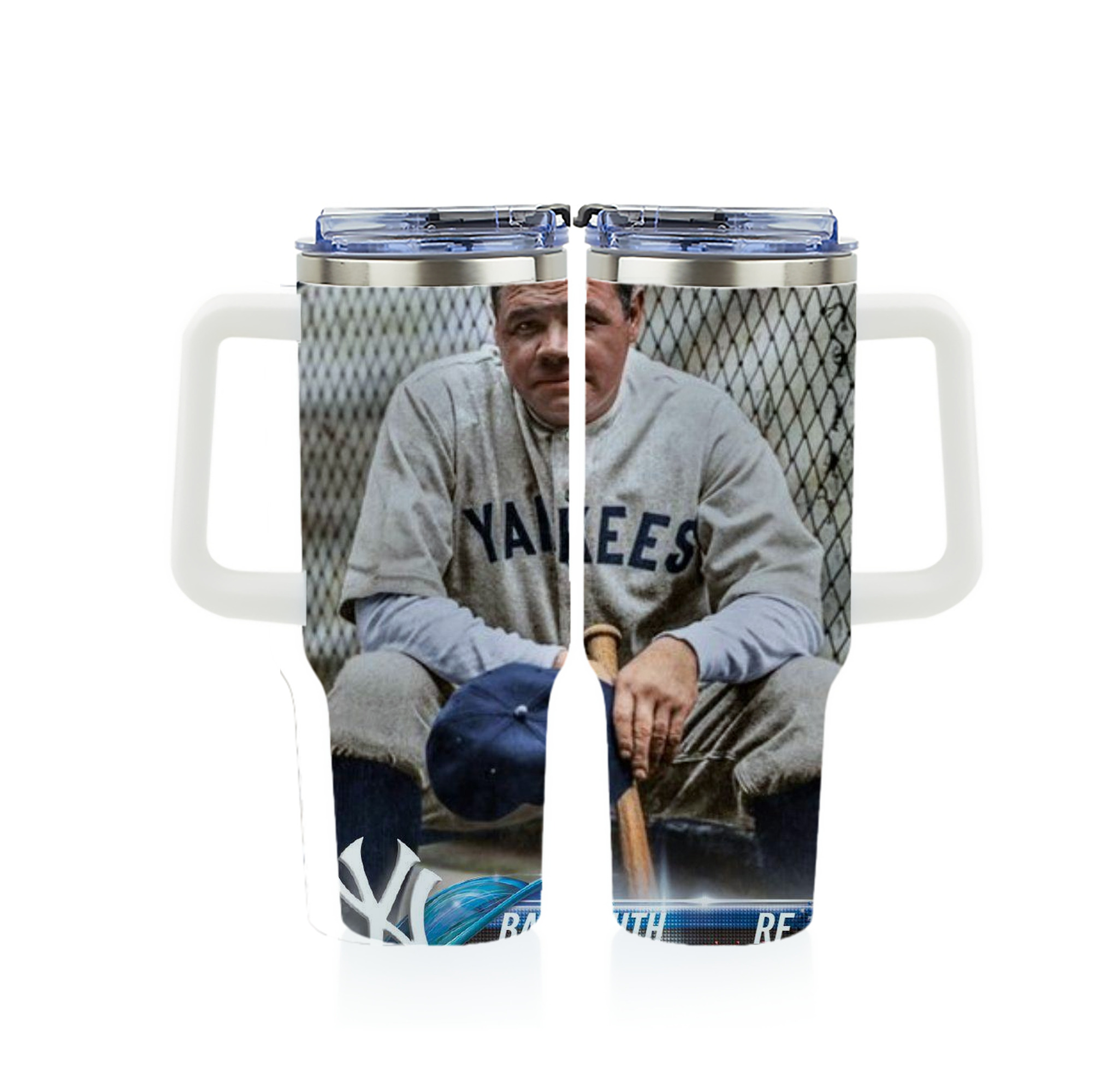 Babe Ruth 24 40oz Full Wrap Car Tumbler – Durable Stainless Steel Travel Mug With Vibrant UV Print – Double Wall Insulated, Fits Most Car Cup Holders