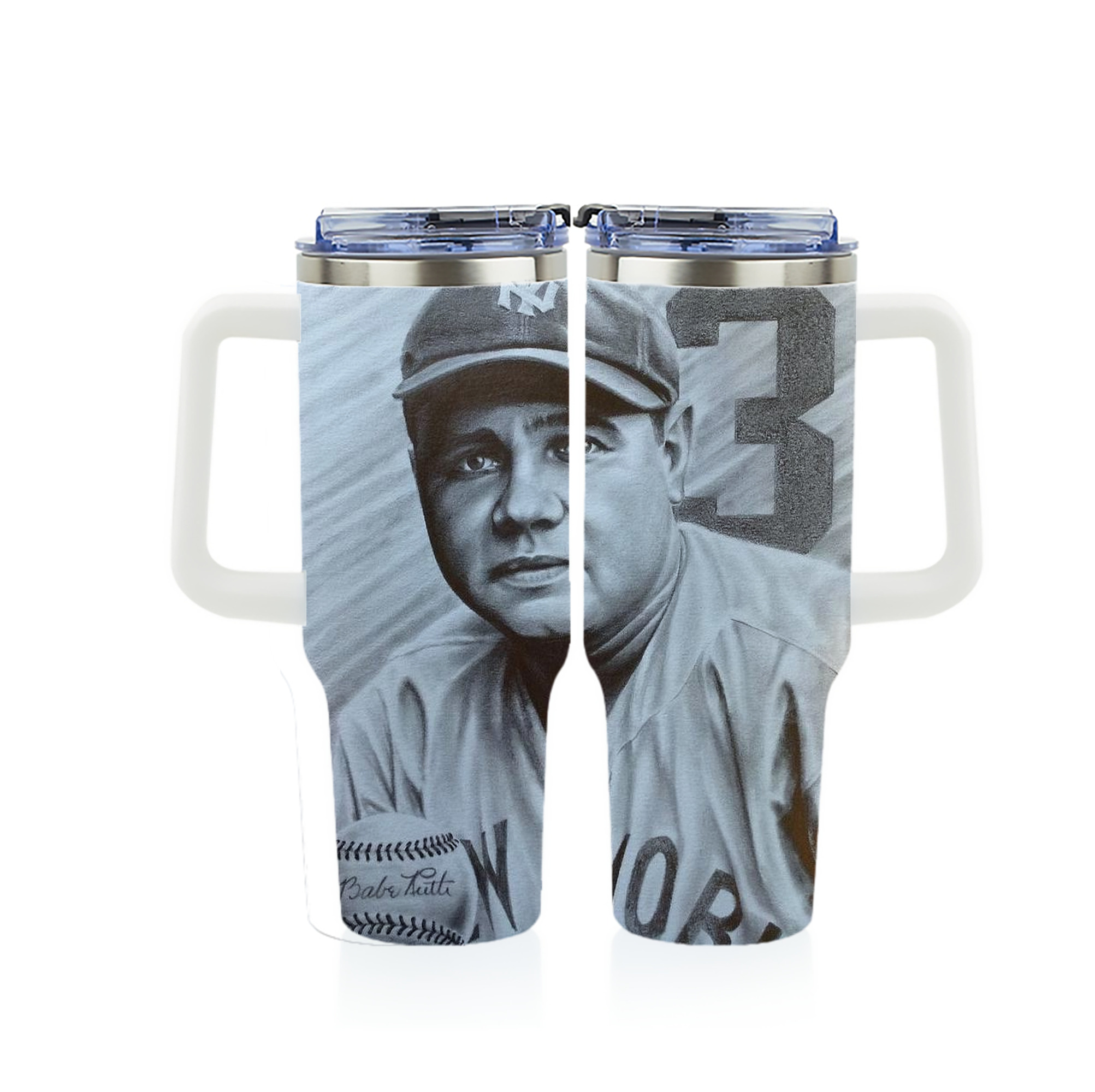 Babe Ruth 29 40oz Full Wrap Car Tumbler – Durable Stainless Steel Travel Mug With Vibrant UV Print – Double Wall Insulated, Fits Most Car Cup Holders