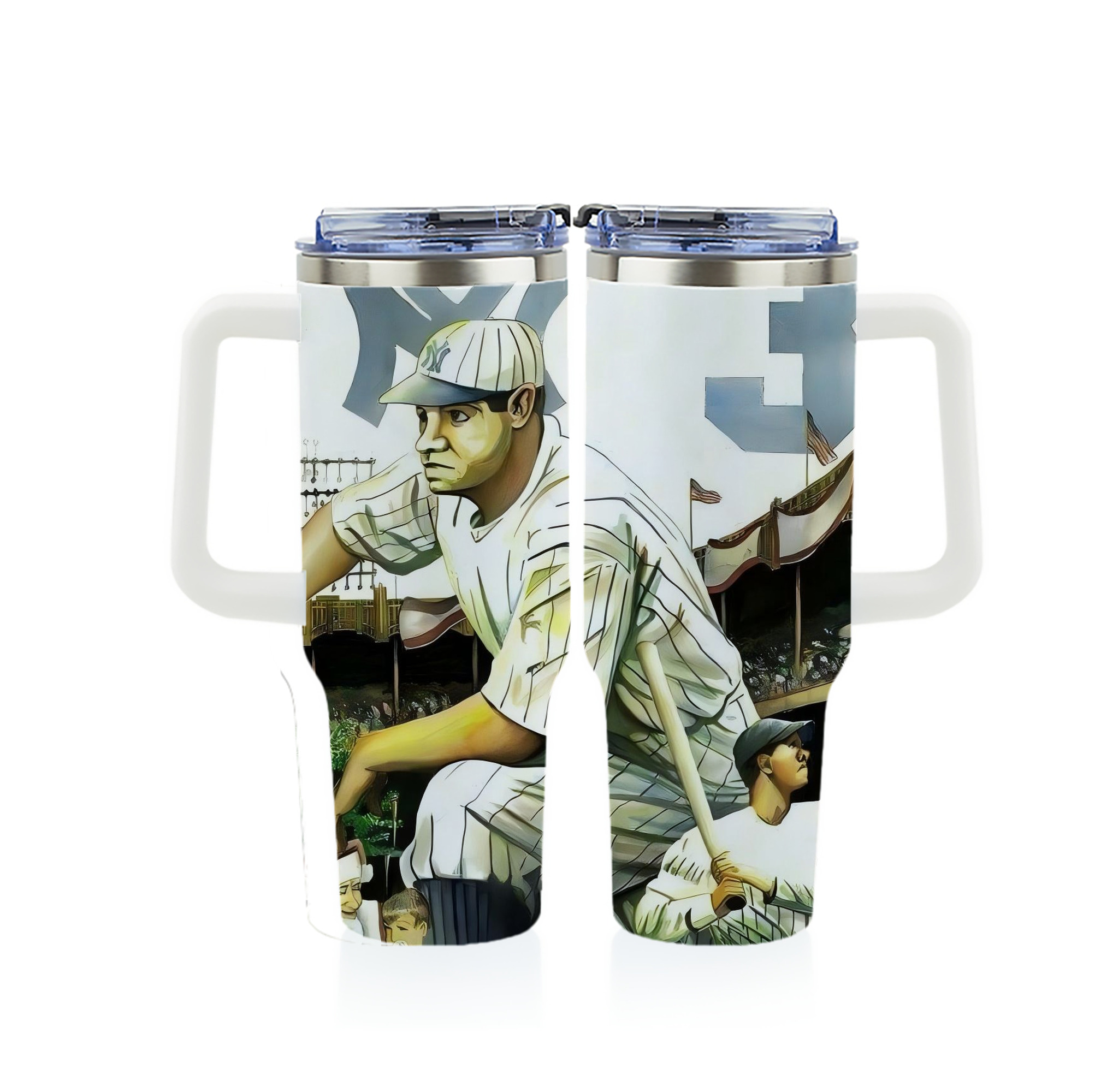 Babe Ruth 33 40oz Full Wrap Car Tumbler – Durable Stainless Steel Travel Mug With Vibrant UV Print – Double Wall Insulated, Fits Most Car Cup Holders