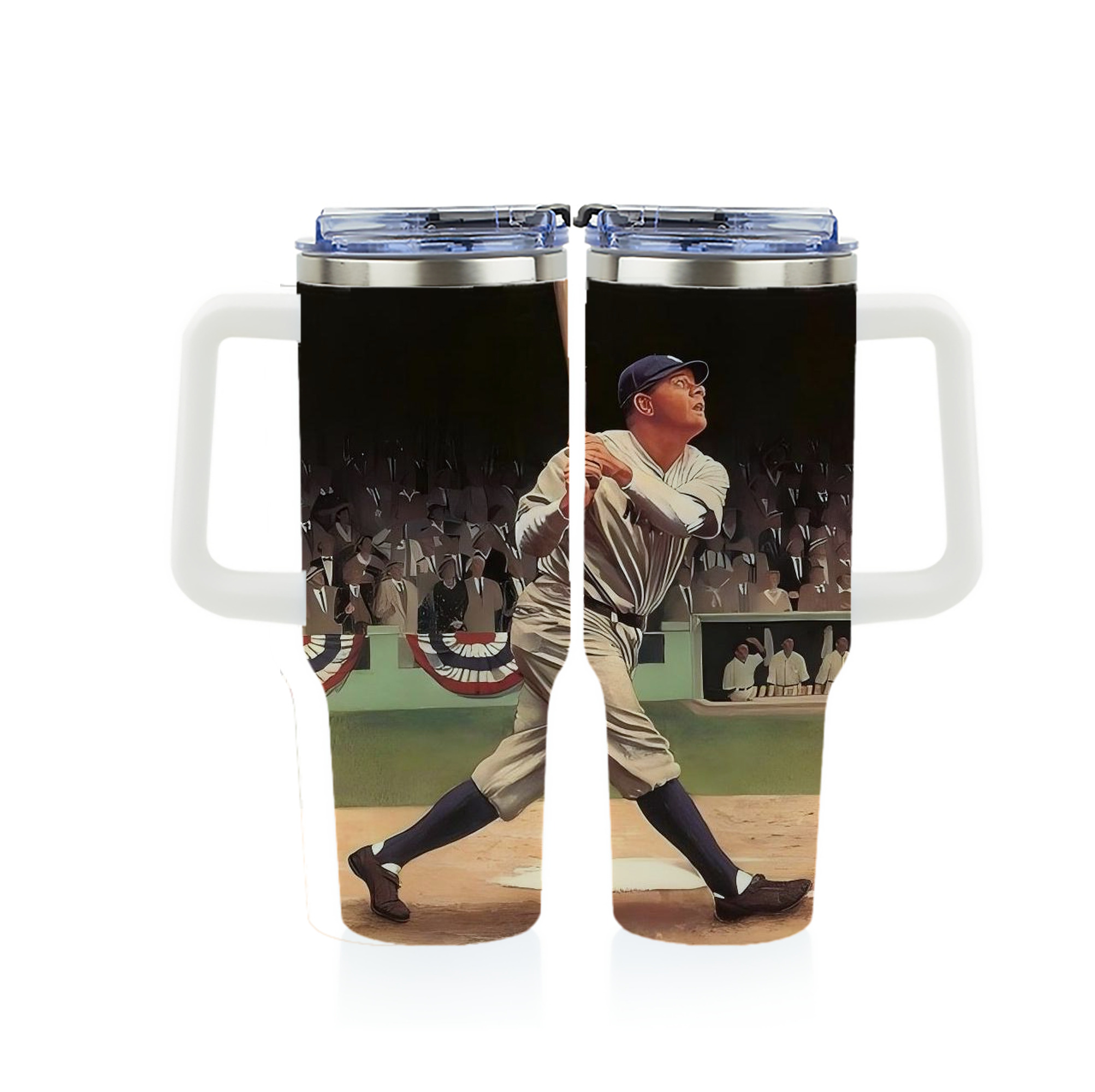 Babe Ruth 35 40oz Full Wrap Car Tumbler – Durable Stainless Steel Travel Mug With Vibrant UV Print – Double Wall Insulated, Fits Most Car Cup Holders