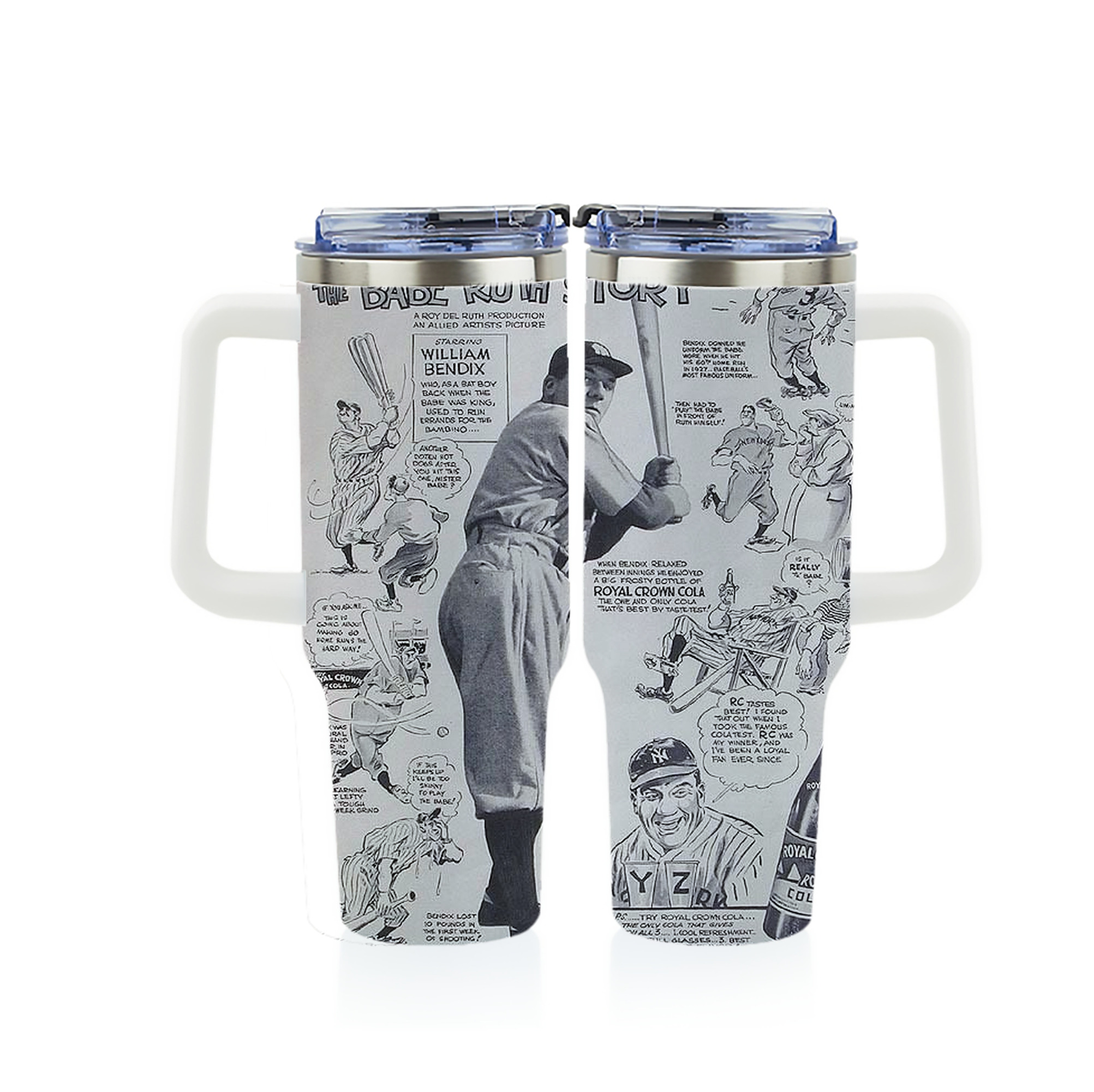 Babe Ruth 36 40oz Full Wrap Car Tumbler – Durable Stainless Steel Travel Mug With Vibrant UV Print – Double Wall Insulated, Fits Most Car Cup Holders
