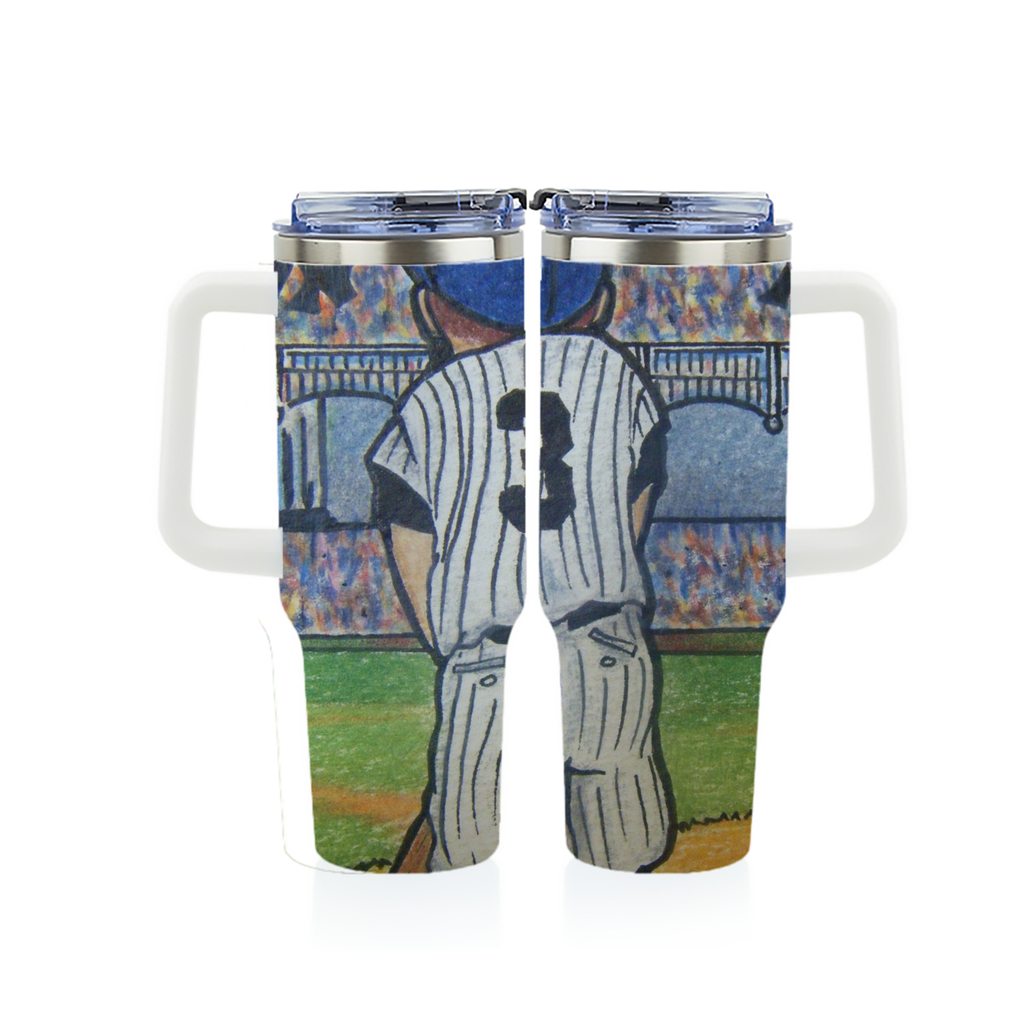 Babe Ruth 37 40oz Full Wrap Car Tumbler – Durable Stainless Steel Travel Mug With Vibrant UV Print – Double Wall Insulated, Fits Most Car Cup Holders
