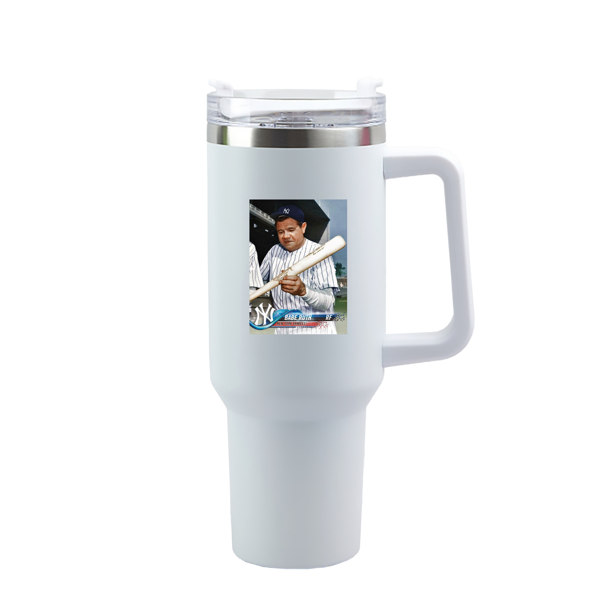 Babe Ruth 20 40oz Handle Car Tumbler – Durable Stainless Steel Travel Mug With UV Print – Double Wall Insulated, Fits Most Car Cup Holders