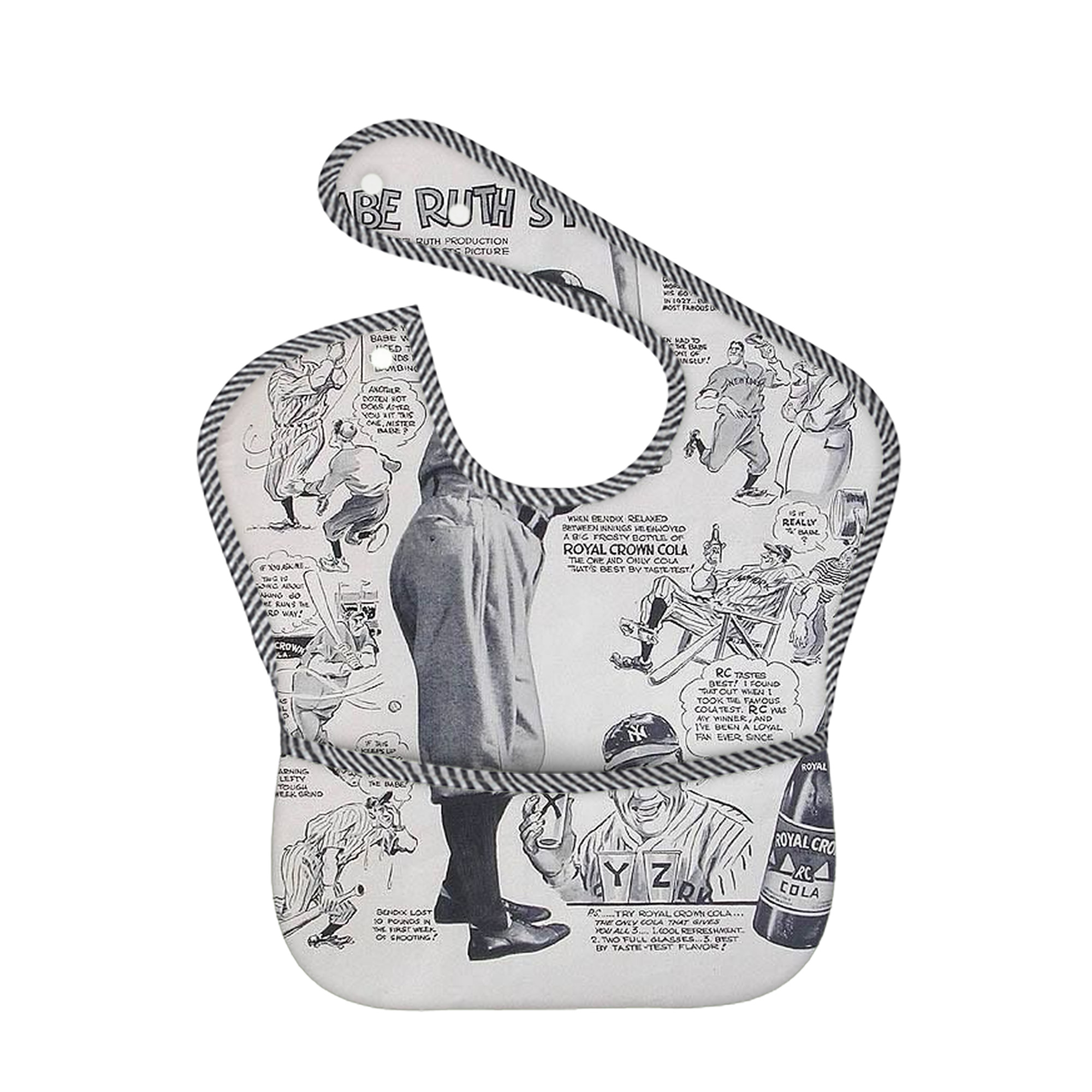 Babe Ruth 36 Adjustable Waterproof Toddler Bib – Full-Print Durable Polyester – Foldable Crumb Pocket – Easy Snap Closure – Soft