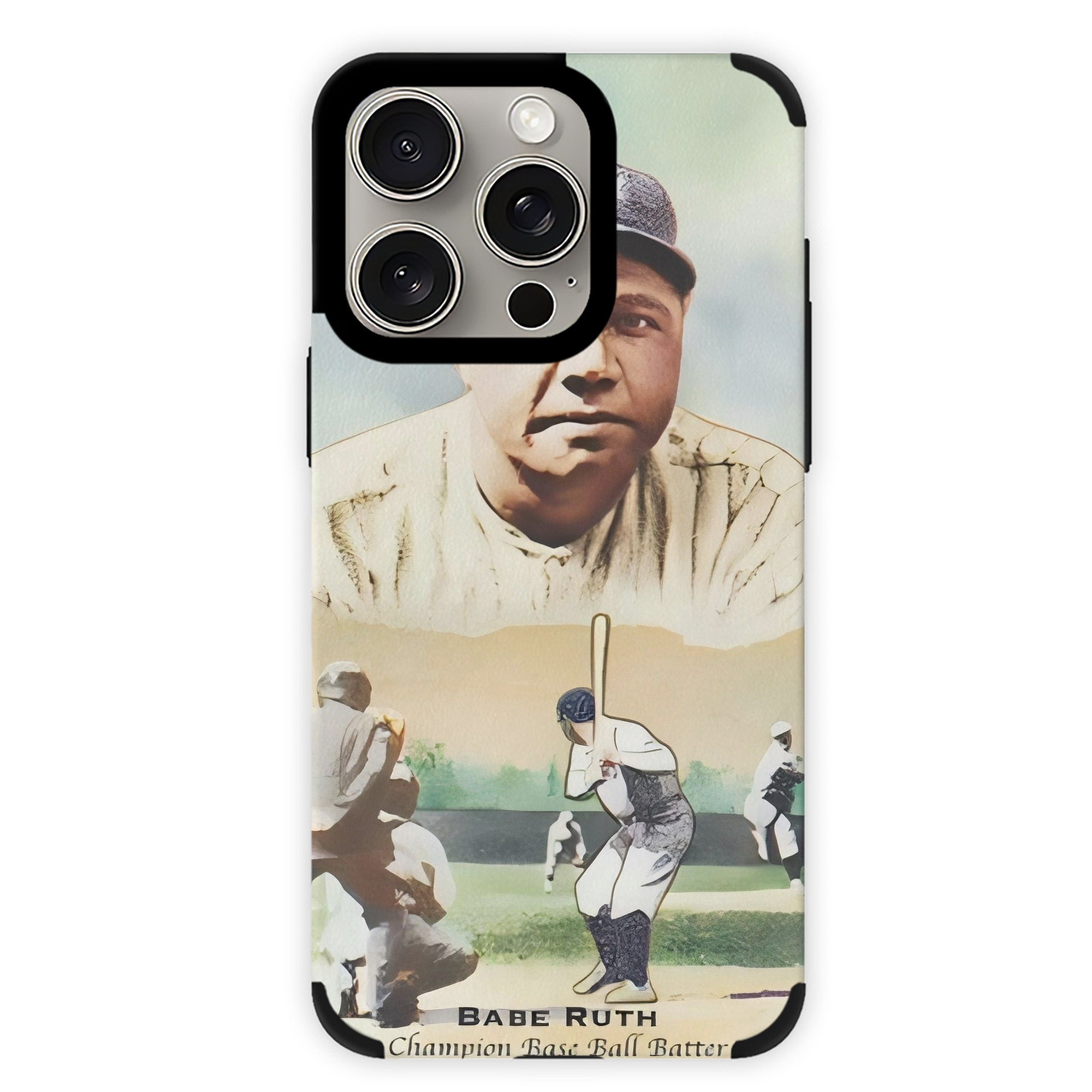 Babe Ruth 18 IPhone 15 Pro Max PU Leather Case – Soft Lining, 360° Protection – Precise Fit, 3D Buttons, Easy Charging – Anti-Yellowing, Easy To Clean