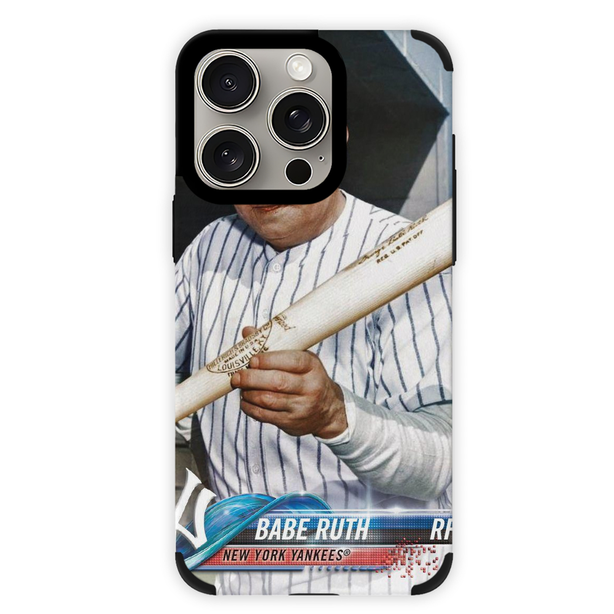 Babe Ruth 20 IPhone 15 Pro Max PU Leather Case – Soft Lining, 360° Protection – Precise Fit, 3D Buttons, Easy Charging – Anti-Yellowing, Easy To Clean