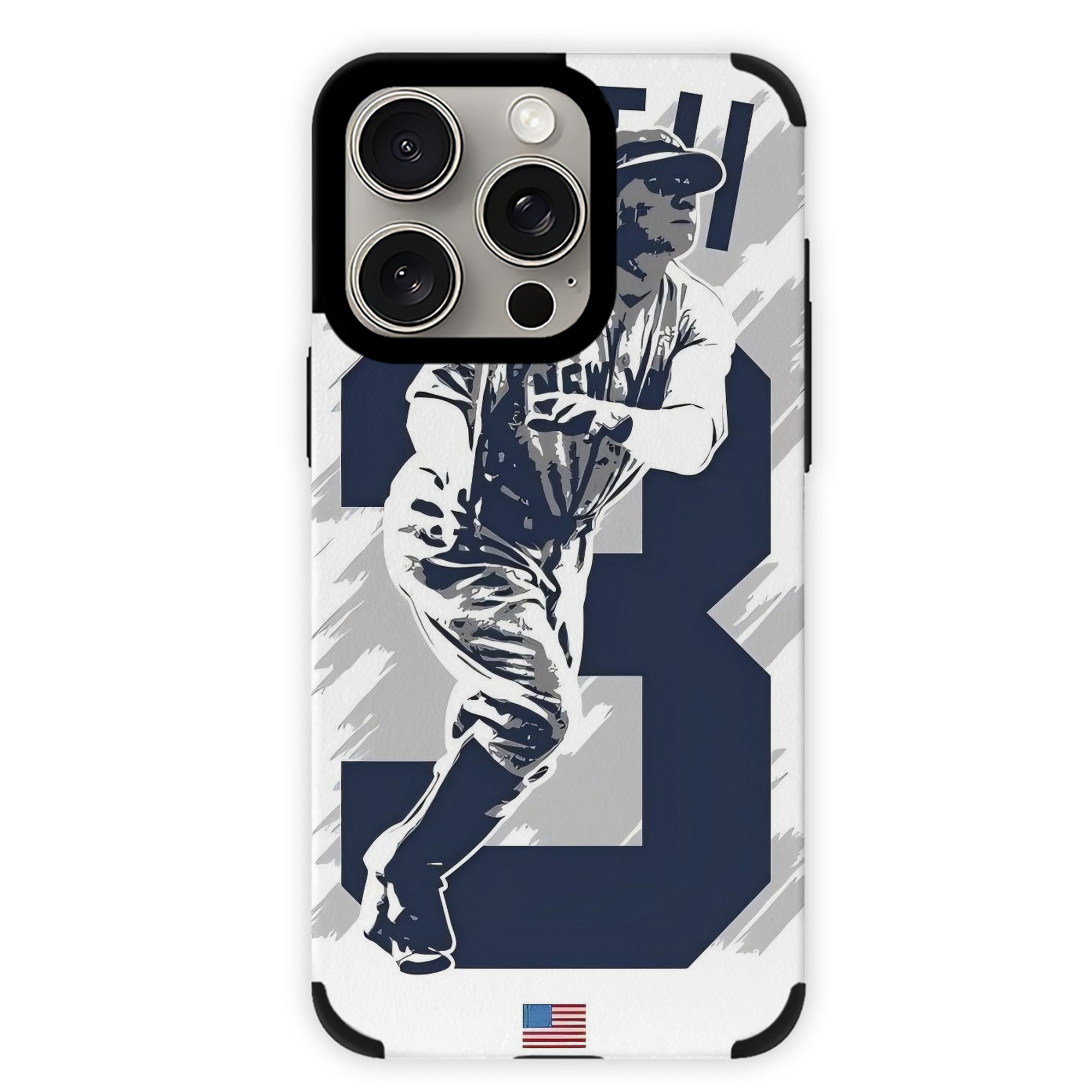 Babe Ruth 27 IPhone 15 Pro Max PU Leather Case – Soft Lining, 360° Protection – Precise Fit, 3D Buttons, Easy Charging – Anti-Yellowing, Easy To Clean