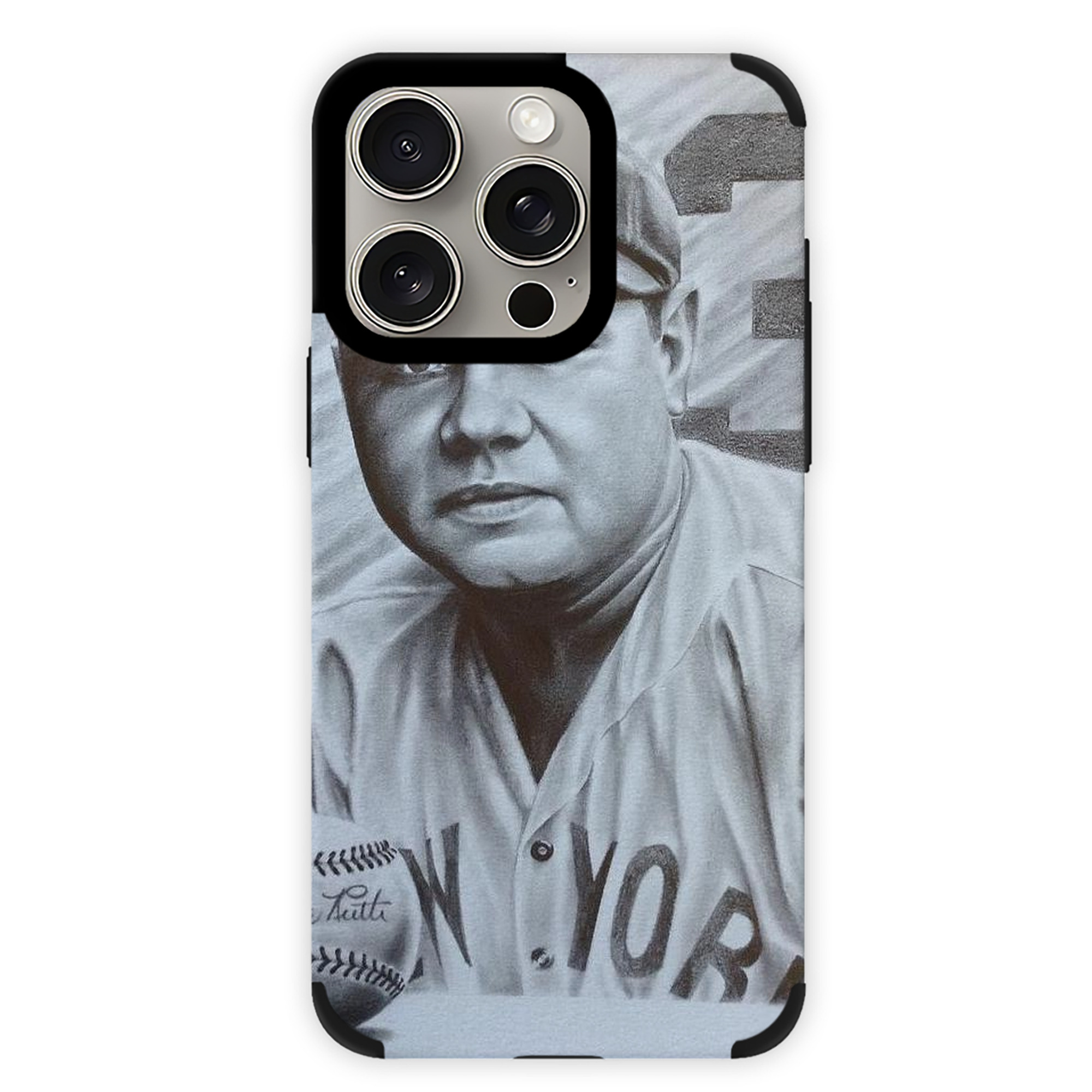 Babe Ruth 29 IPhone 15 Pro Max PU Leather Case – Soft Lining, 360° Protection – Precise Fit, 3D Buttons, Easy Charging – Anti-Yellowing, Easy To Clean