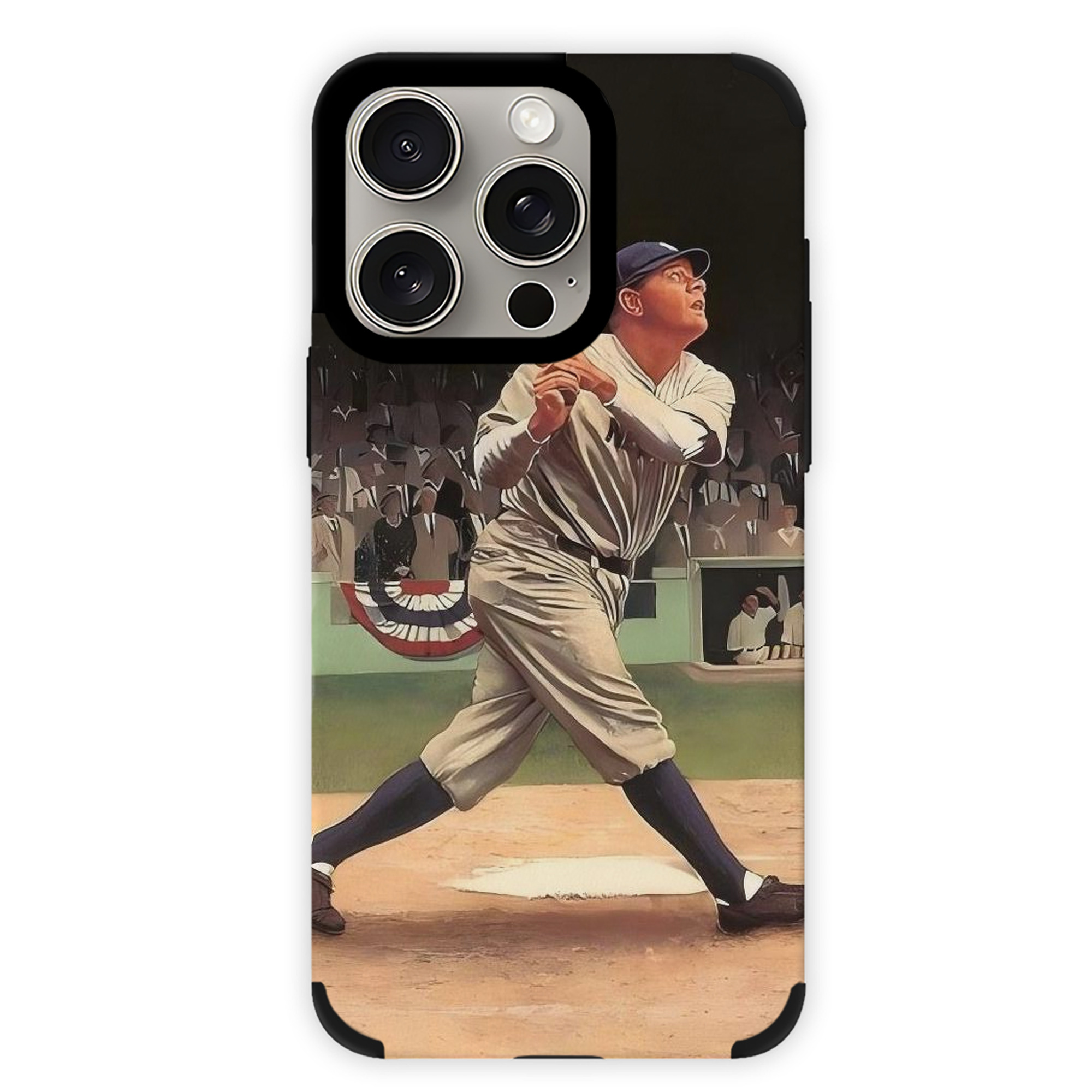Babe Ruth 35 IPhone 15 Pro Max PU Leather Case – Soft Lining, 360° Protection – Precise Fit, 3D Buttons, Easy Charging – Anti-Yellowing, Easy To Clean