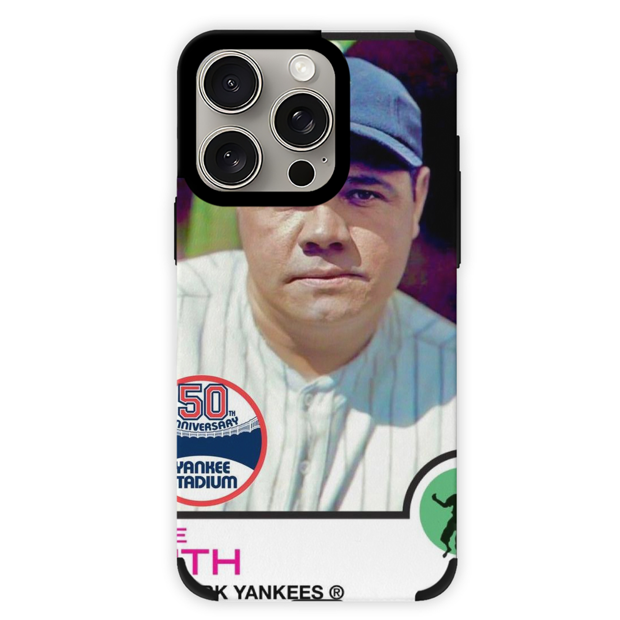 Babe Ruth 40 IPhone 15 Pro Max PU Leather Case – Soft Lining, 360° Protection – Precise Fit, 3D Buttons, Easy Charging – Anti-Yellowing, Easy To Clean