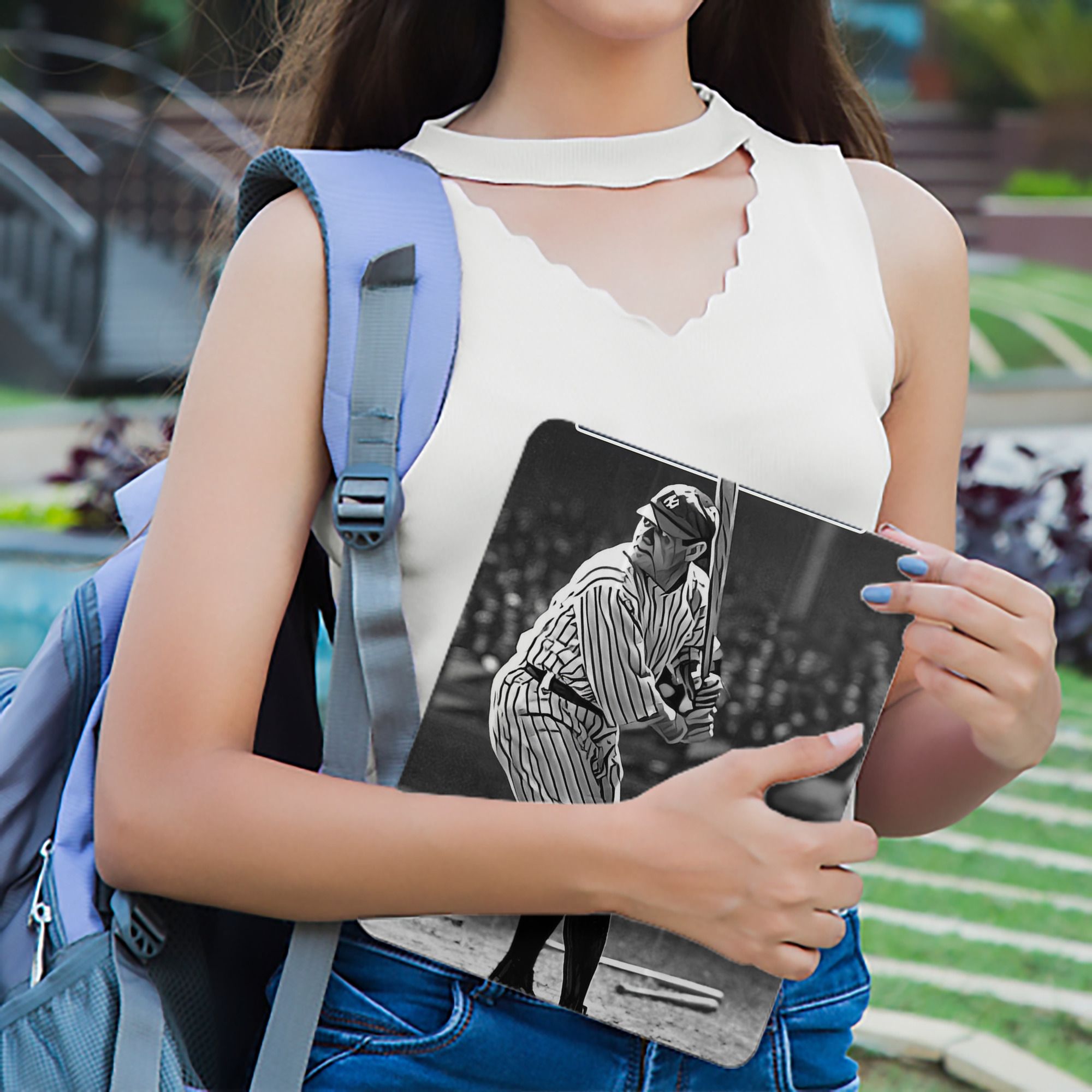 Babe Ruth 17 Premium Tri-Fold PU Leather & Silicone IPad Case With Pencil Slot – Fits 9.5,10.5,10.9 – Adjustable Stand, Slim, Protective