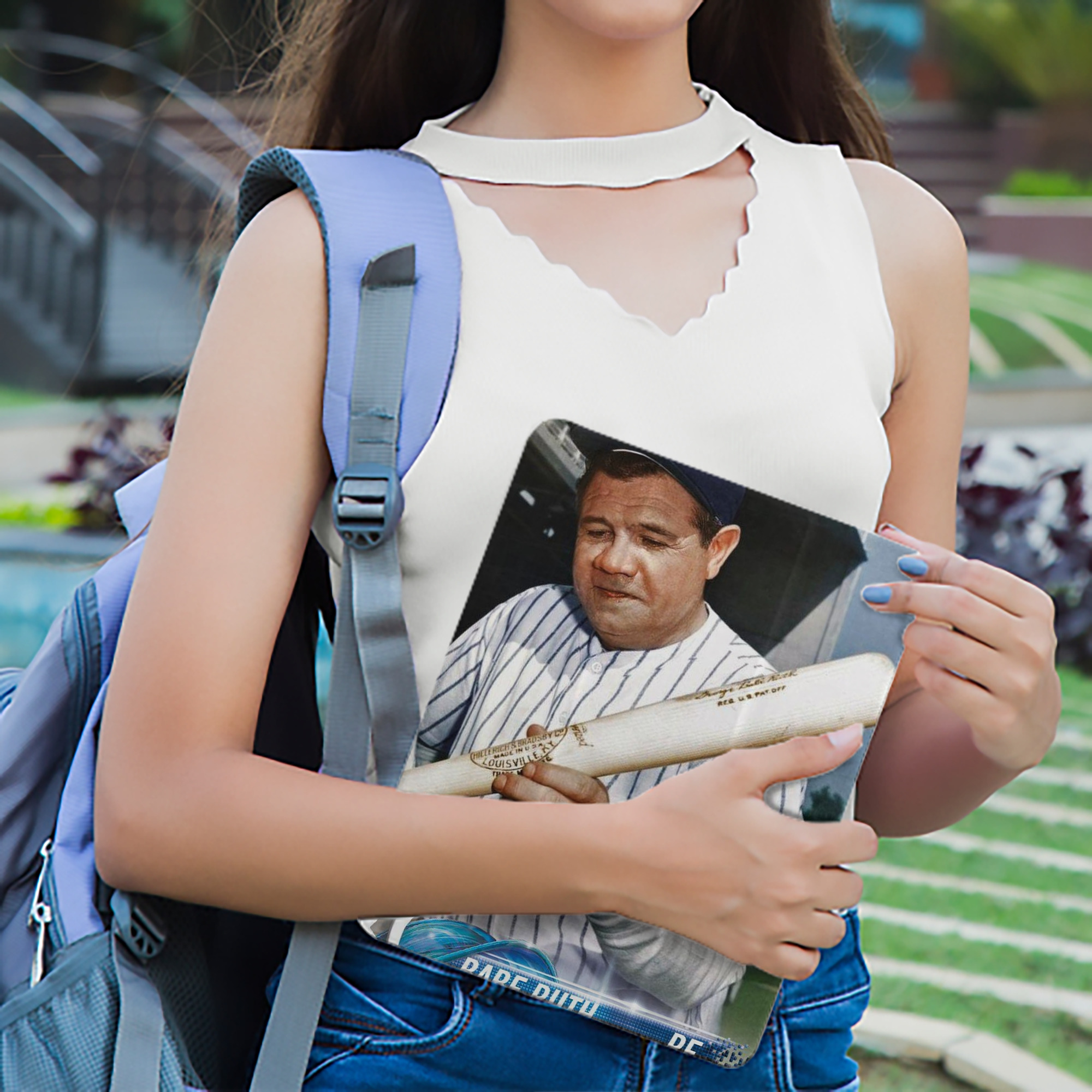 Babe Ruth 20 Premium Tri-Fold PU Leather & Silicone IPad Case With Pencil Slot – Fits 9.5,10.5,10.9 – Adjustable Stand, Slim, Protective