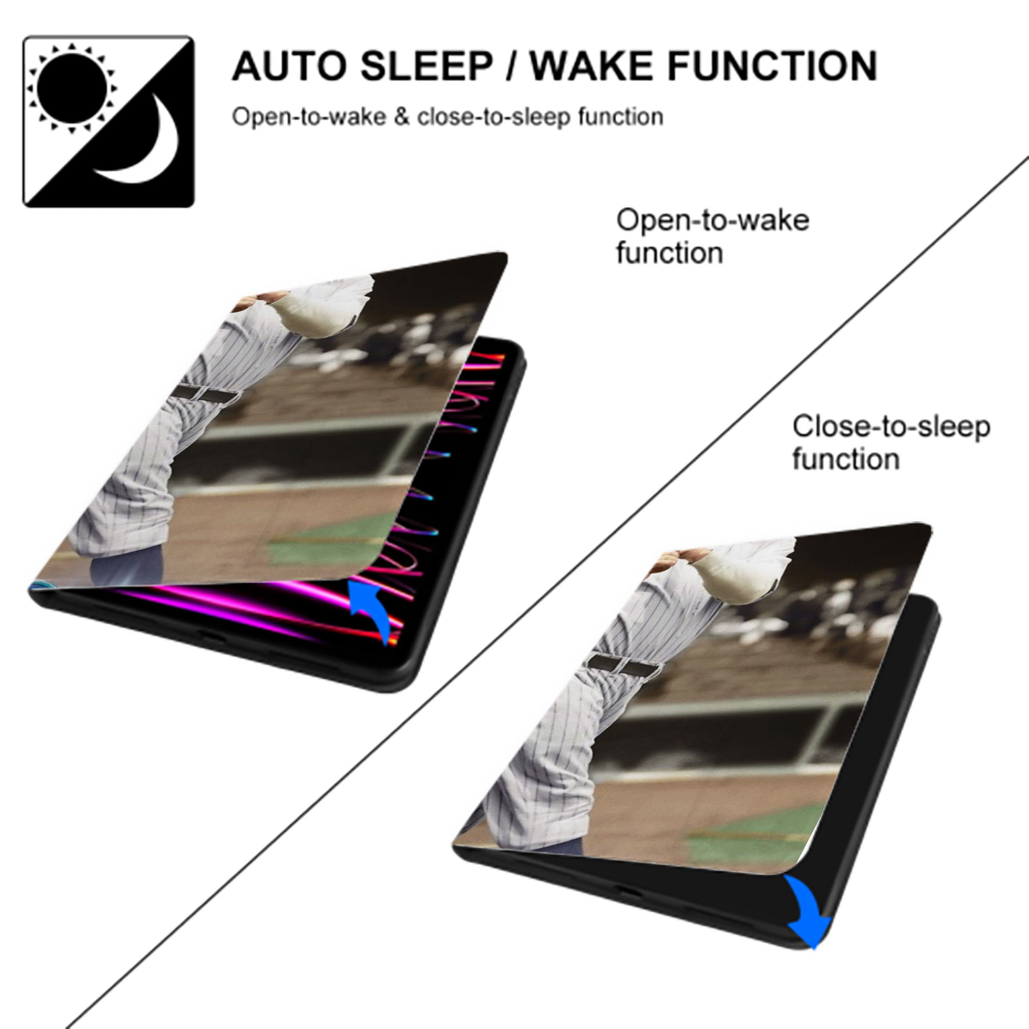 Babe Ruth 16 IPad Book-Style Case With Pencil Slot – Slim PU & TPU Cover – Full Protection, Precise Fit, Water & Scratch Resistant