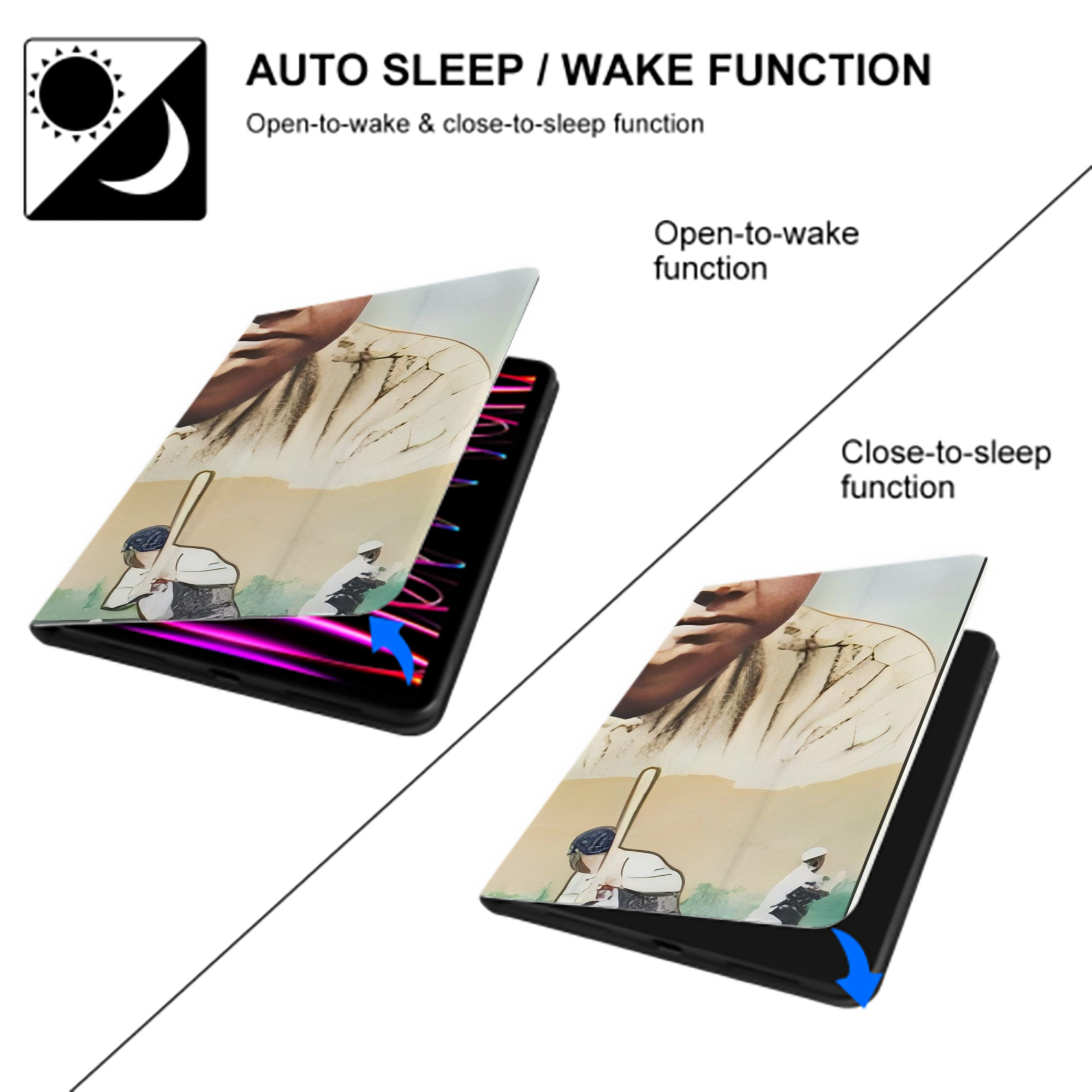 Babe Ruth 18 IPad Book-Style Case With Pencil Slot – Slim PU & TPU Cover – Full Protection, Precise Fit, Water & Scratch Resistant