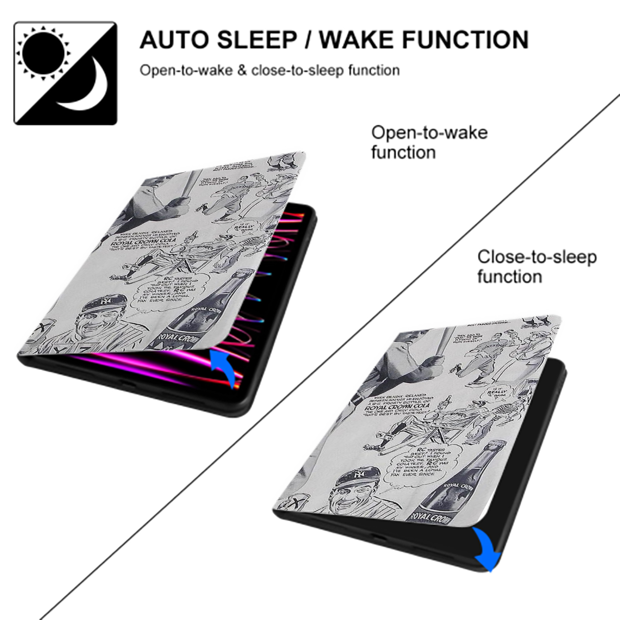 Babe Ruth 36 IPad Book-Style Case With Pencil Slot – Slim PU & TPU Cover – Full Protection, Precise Fit, Water & Scratch Resistant