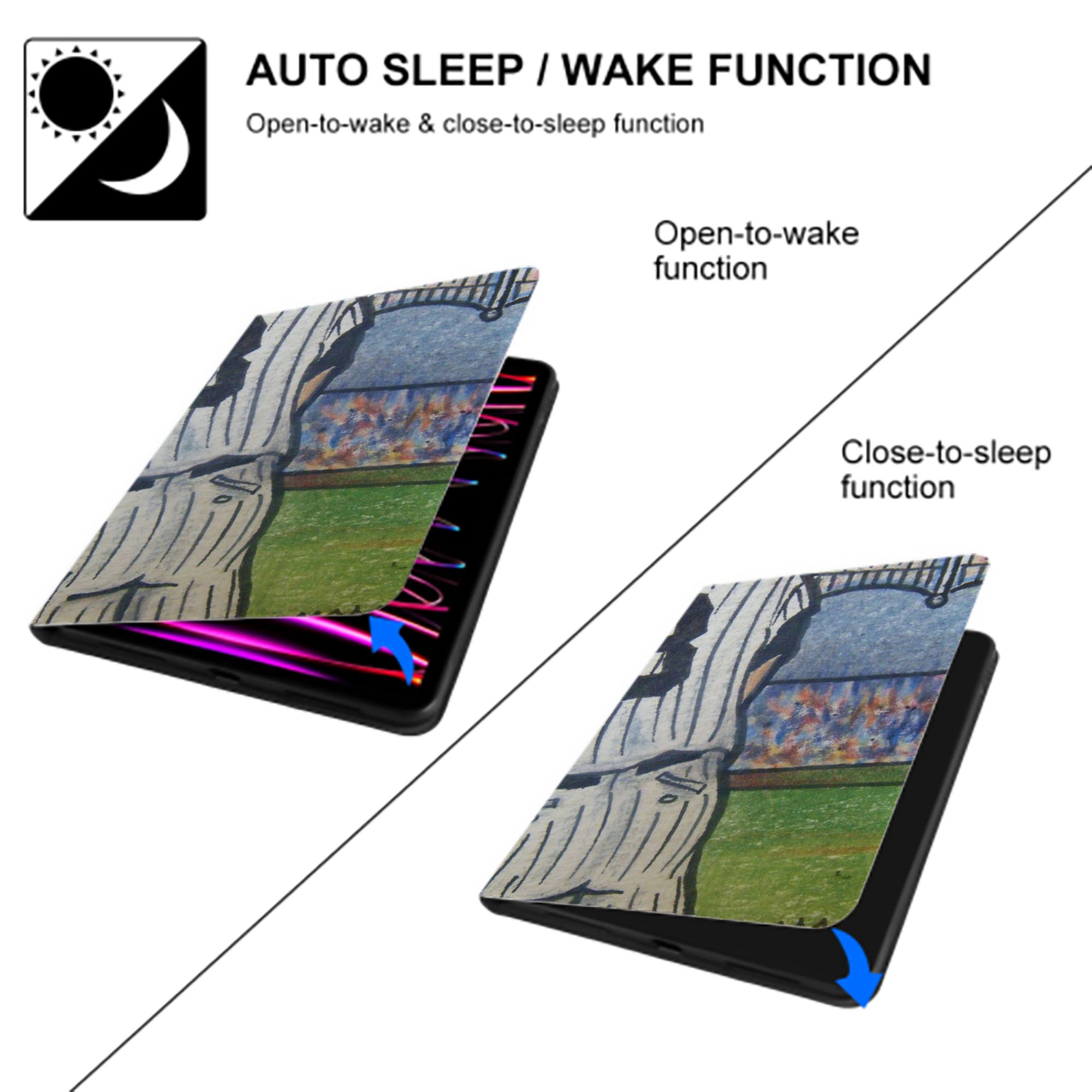 Babe Ruth 37 IPad Book-Style Case With Pencil Slot – Slim PU & TPU Cover – Full Protection, Precise Fit, Water & Scratch Resistant